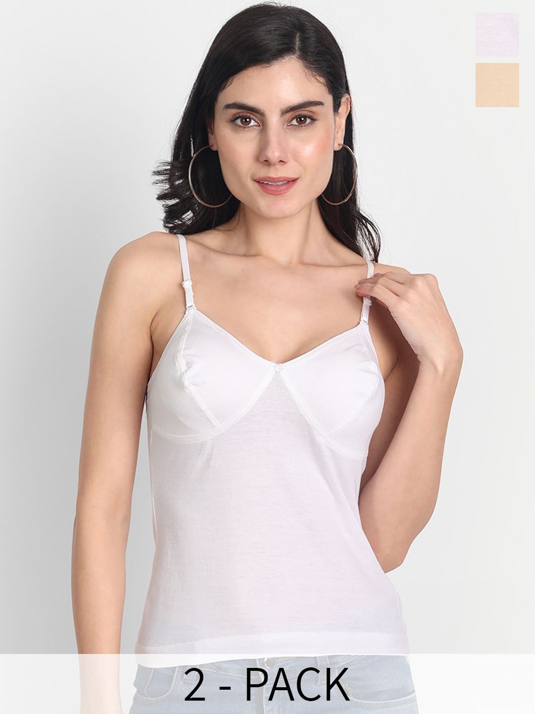 Aimly Pack Of 2 Non Padded Cotton Bra Camisoles
