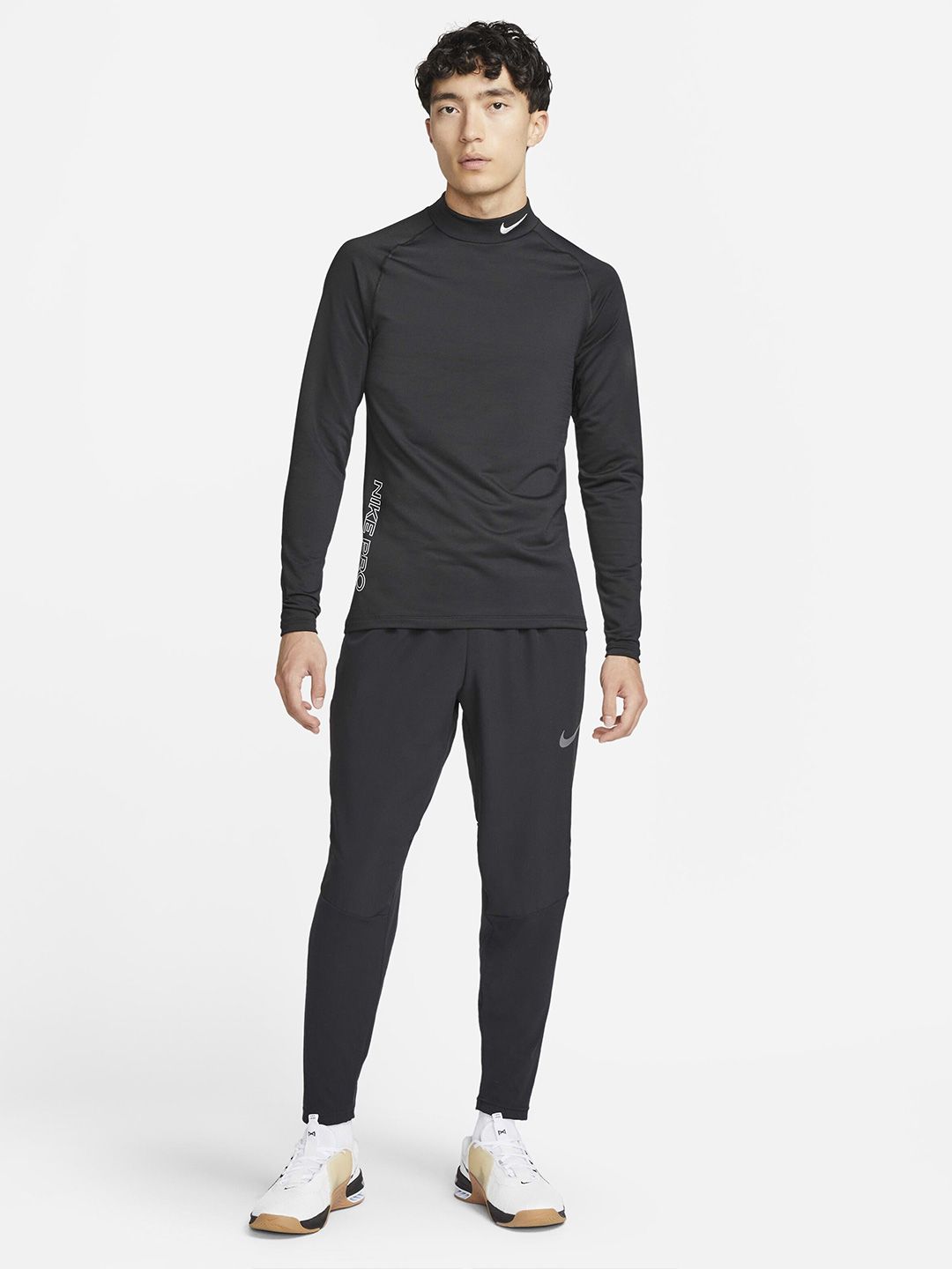 nike men's mock neck long sleeve thermal top