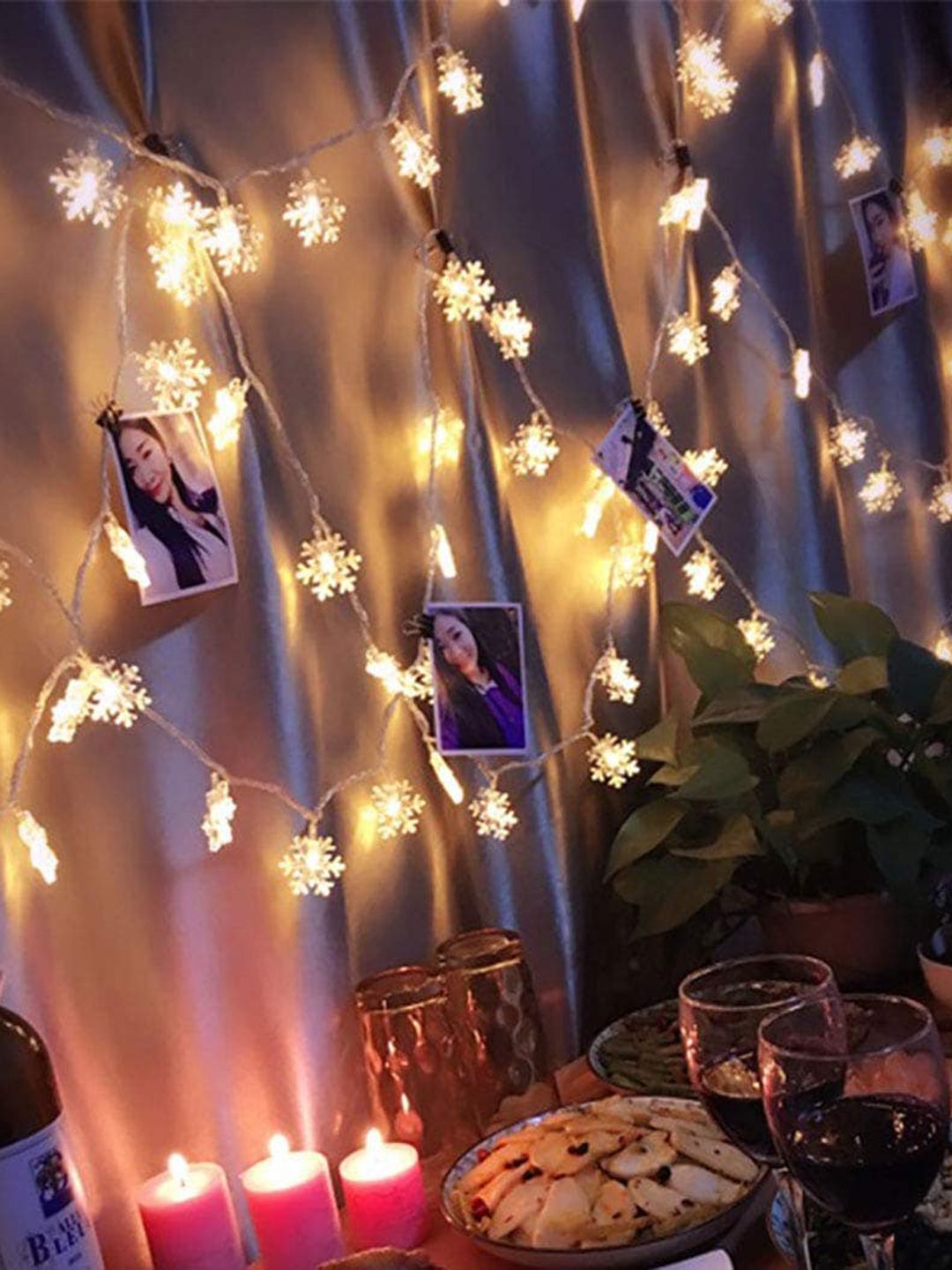 Quace Yellow Snowflake Fairy String Lights-image-27