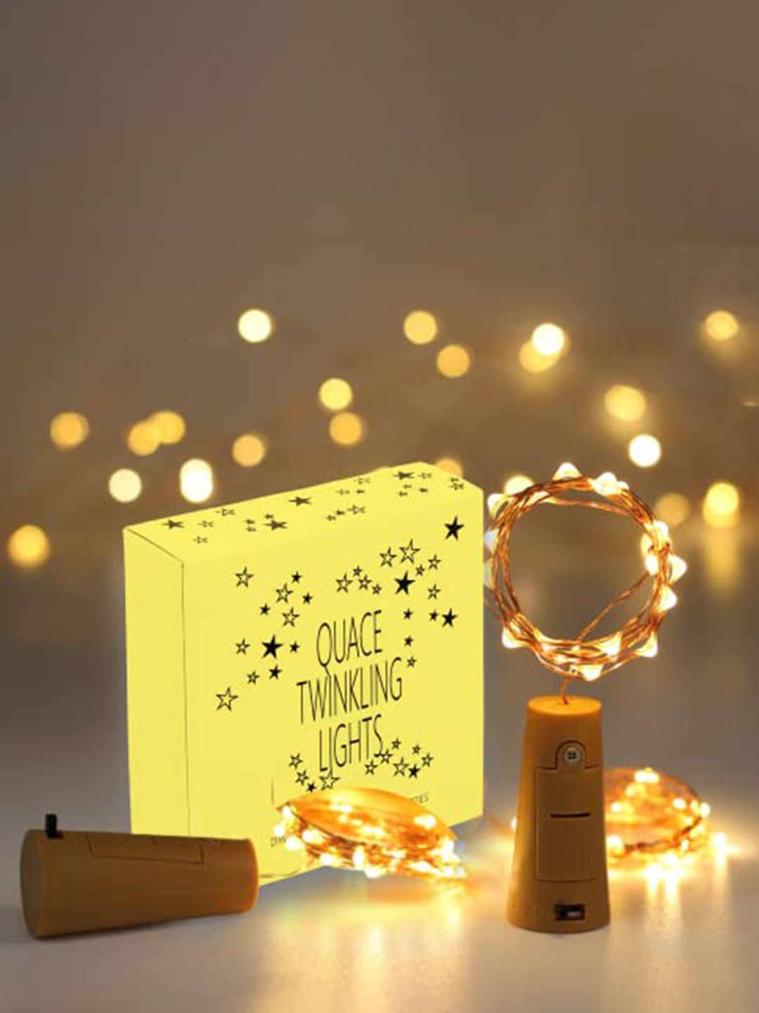 Quace Yellow Rice Cork Fairy String Lights-picture-53