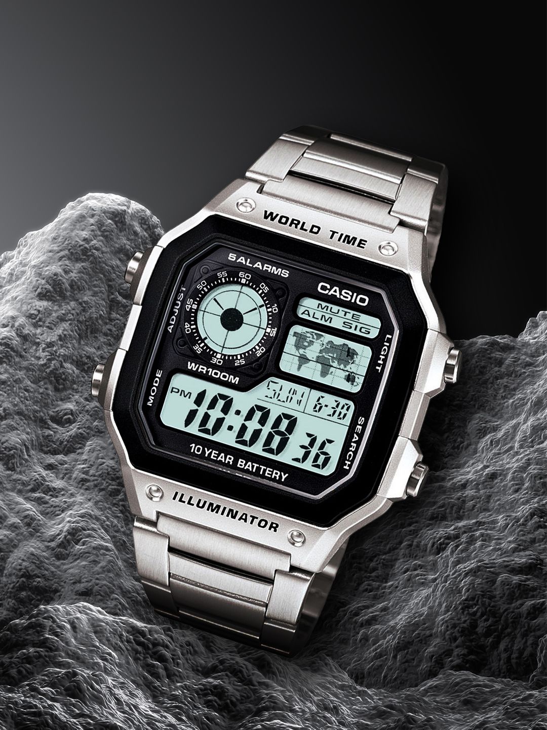 Casio Youth Digital Men Silver Digital watch D099 AE-1200WHD-1AVDF-image-4