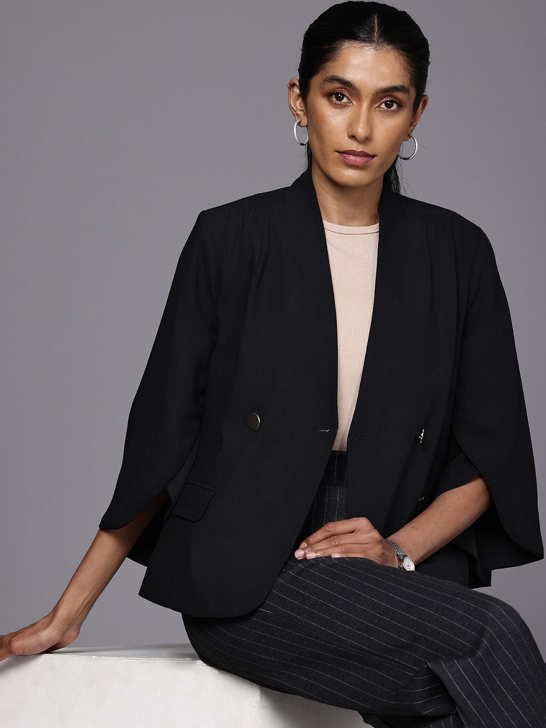 Allen Solly Woman Double-Breasted Formal Blazers