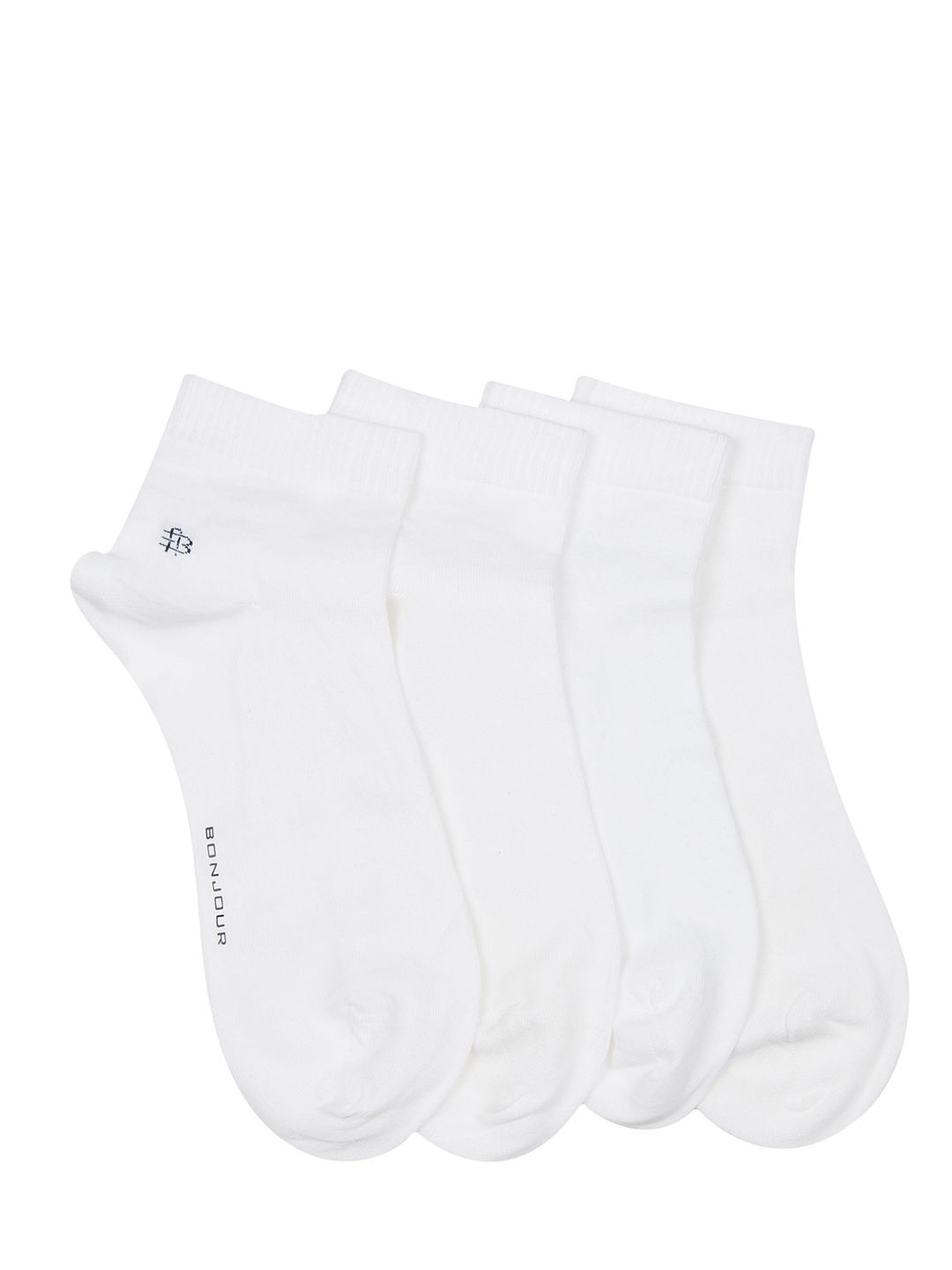Bonjour Men Set of 4 White Socks-image-49