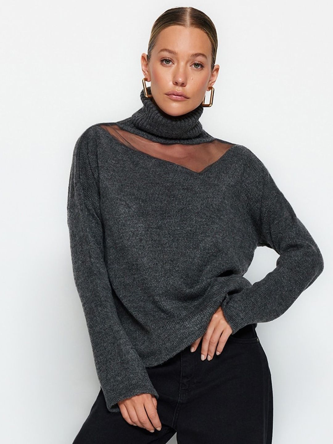 Trendyol Ribbed Turtle Neck Pullover-picture-16