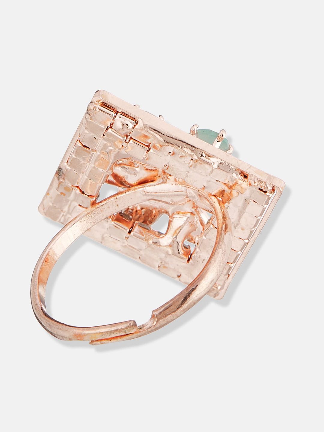 ATIBELLE Rose Gold Plated CZ-studded Finger Ring
