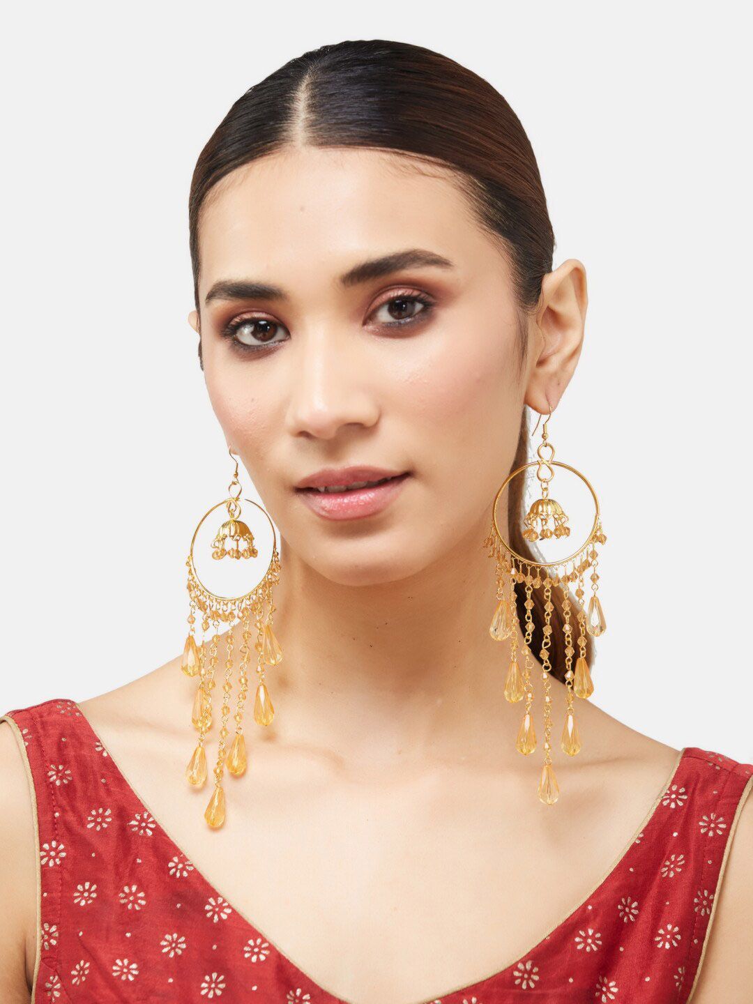ATIBELLE Gold Plated Contemporary Hoop Earrings