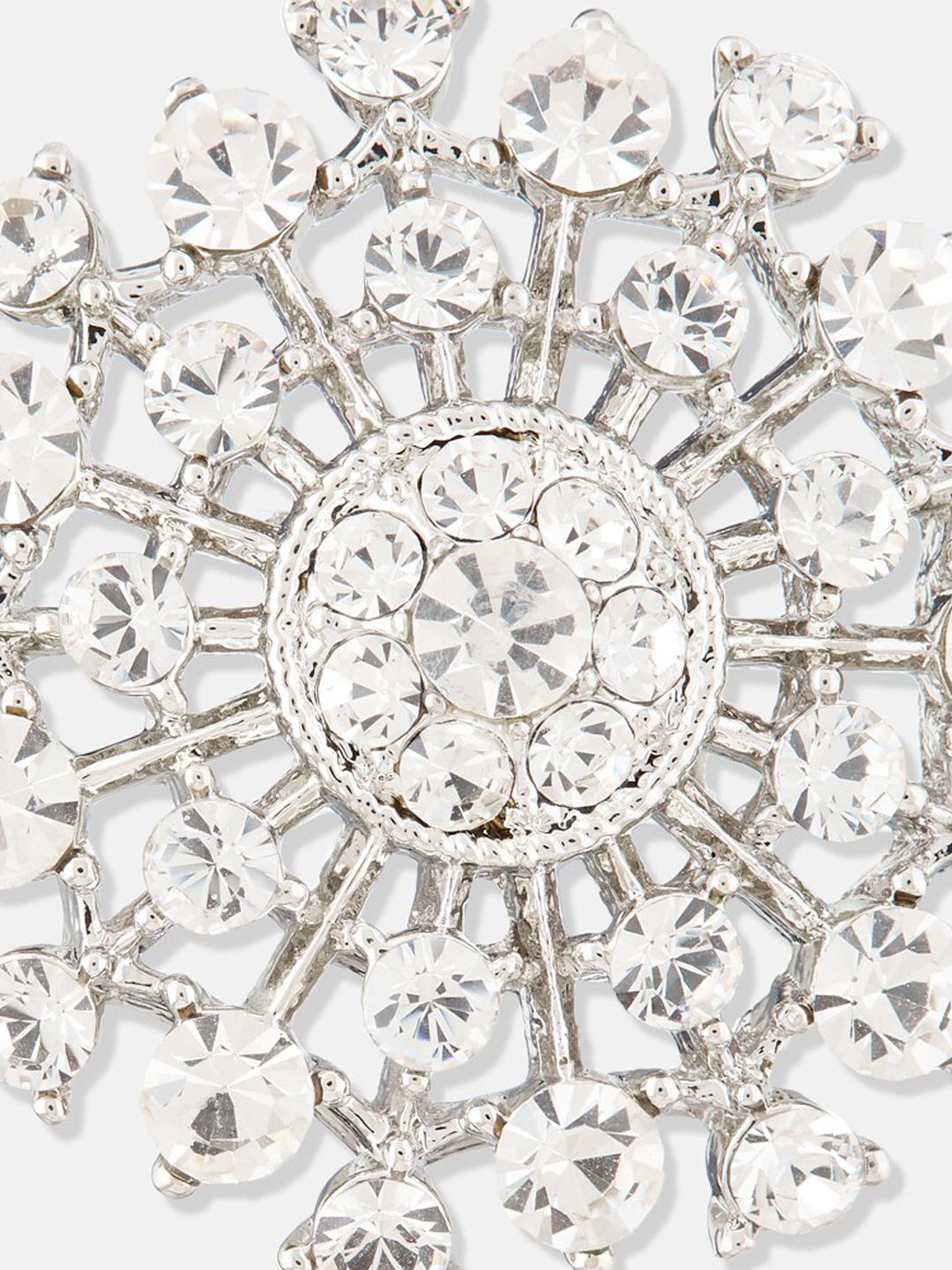 ATIBELLE Silver-Plated CZ-studded Adjustable Finger Ring