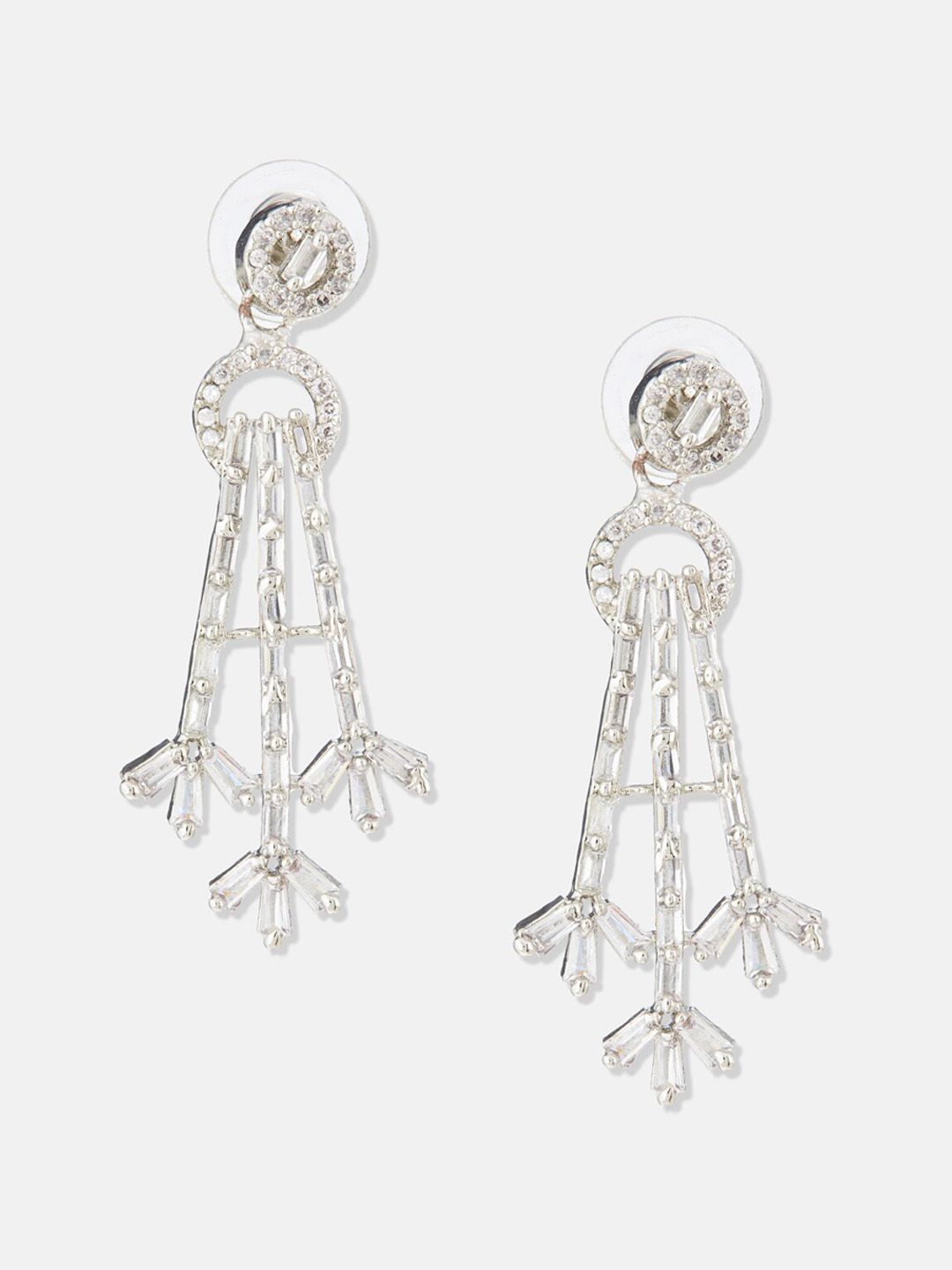 ATIBELLE Cubic Zirconia Contemporary Drop Earrings