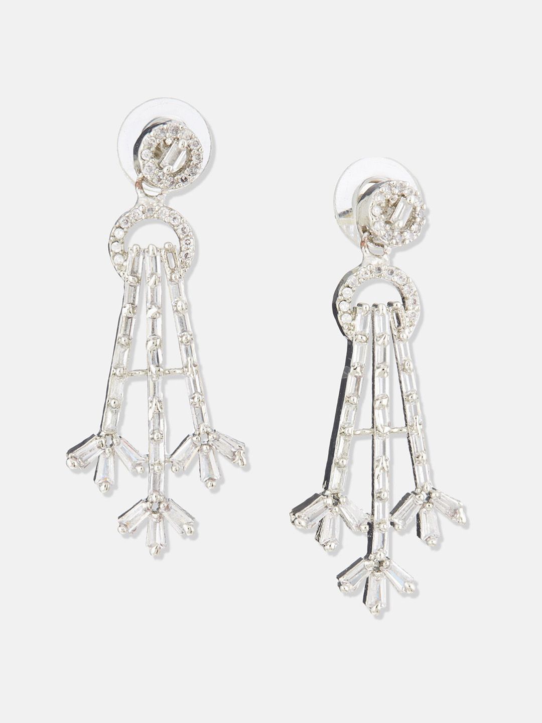 ATIBELLE Cubic Zirconia Contemporary Drop Earrings