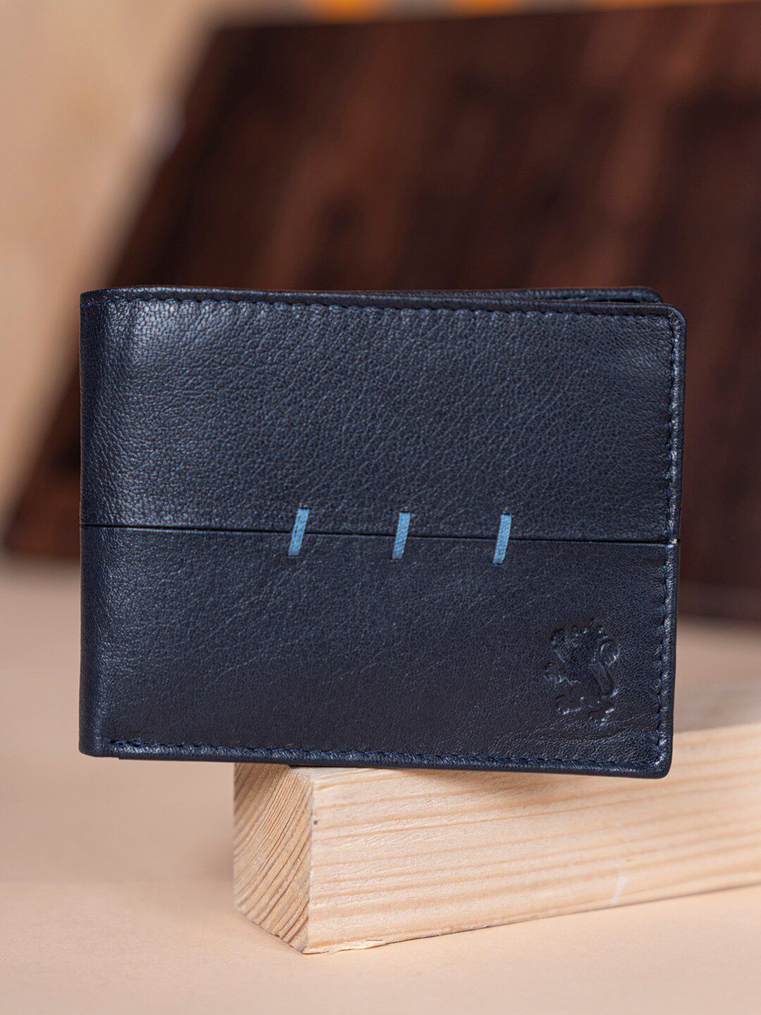 Red Tape Men Navy Blue Solid Leather Two Fold Wallet-picture-16