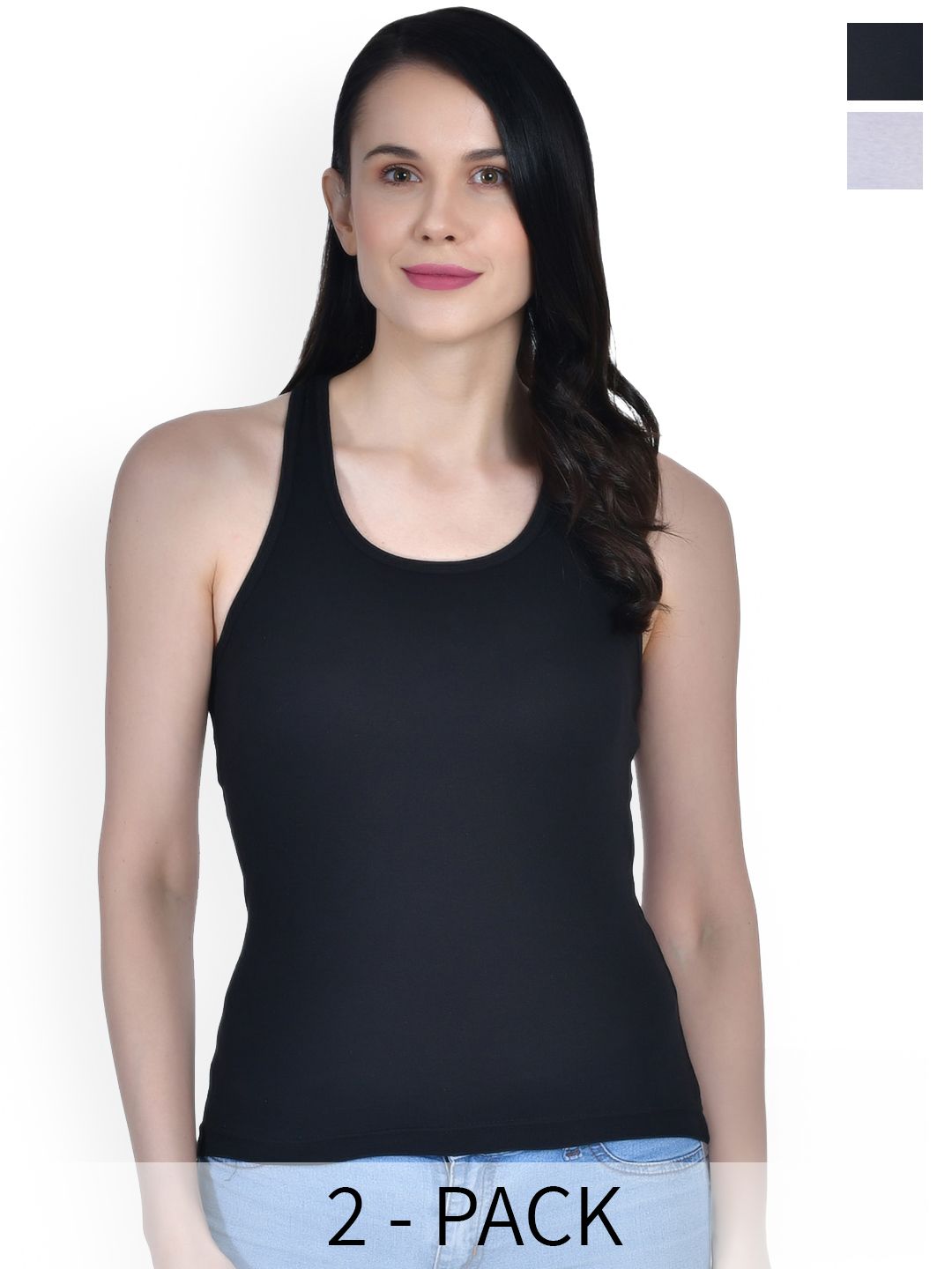 Aimly Pack Of 2 Pure Cotton T Back Camisoles-picture-31