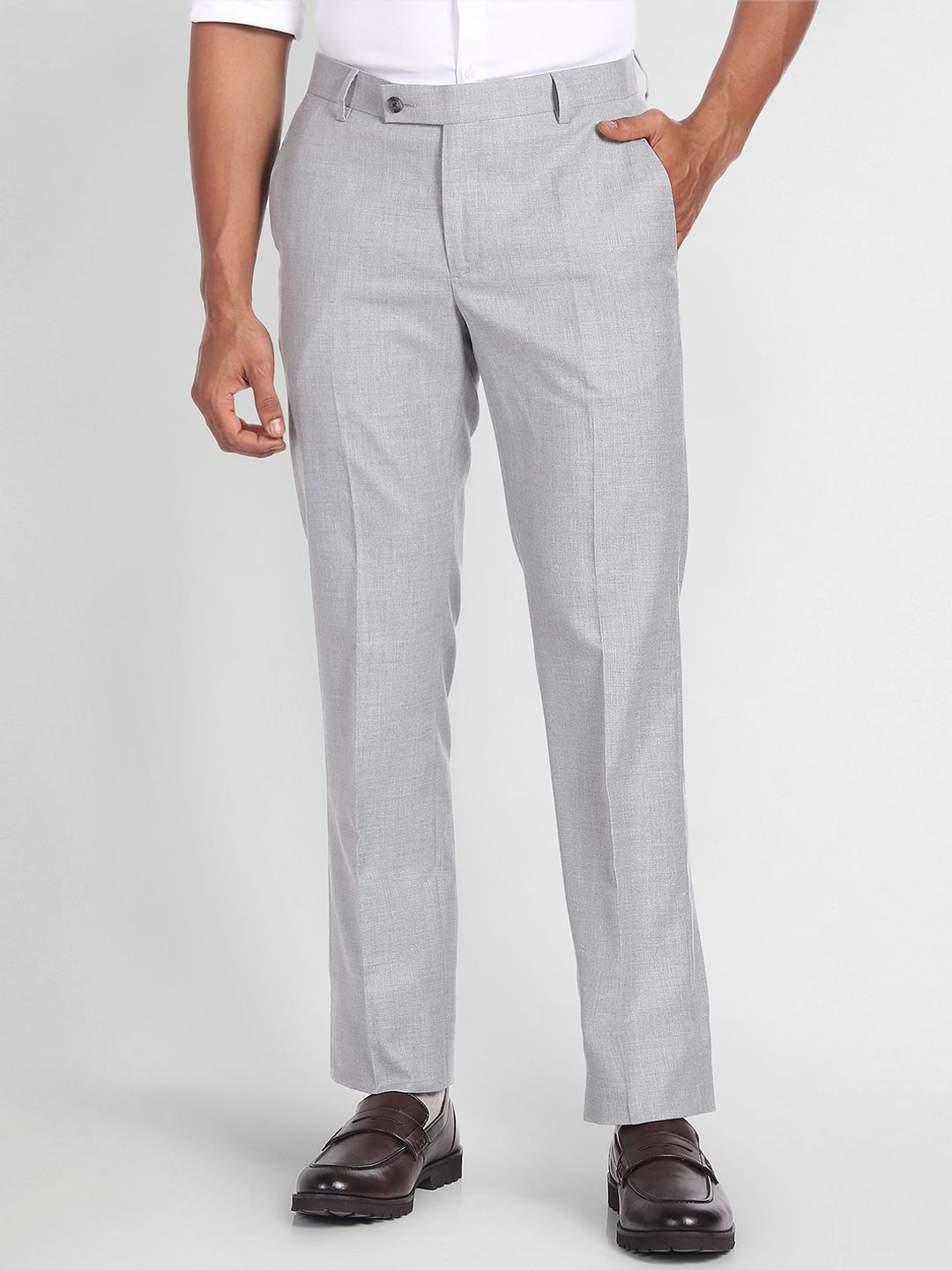 Arrow Men Mid-Rise Regular Fit Formal Trousers-picture-26