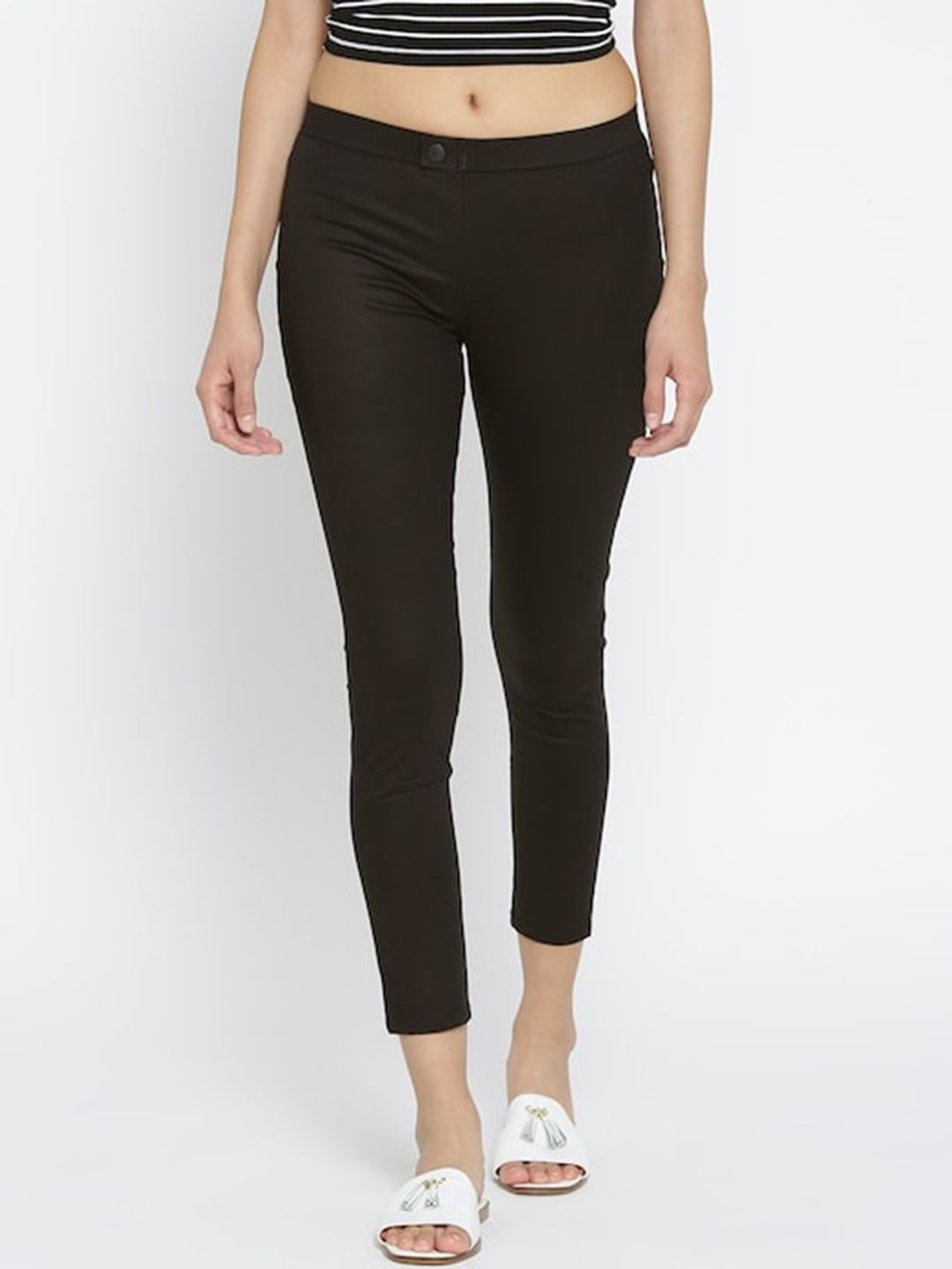 Buy Harpa Harpa Women Black Solid Treggings at Redfynd