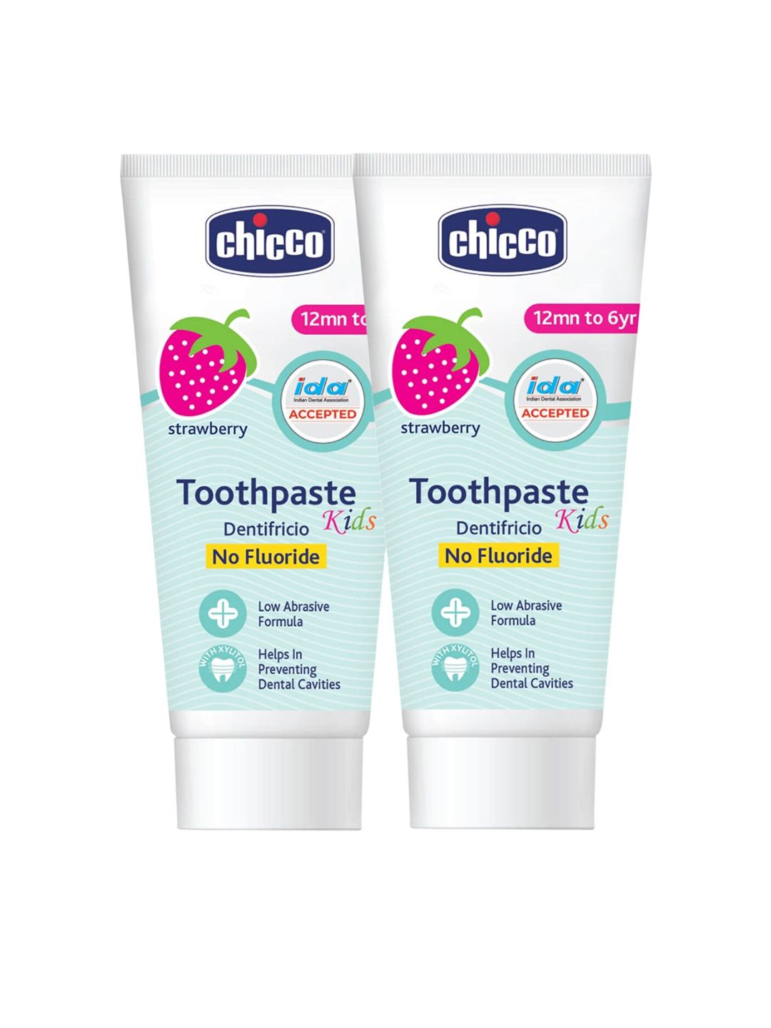 Chicco Set Of 2 Dentifricio Strawberry Toothpaste For 1-6Y Kids With Fluoride - 50g Each-image-14