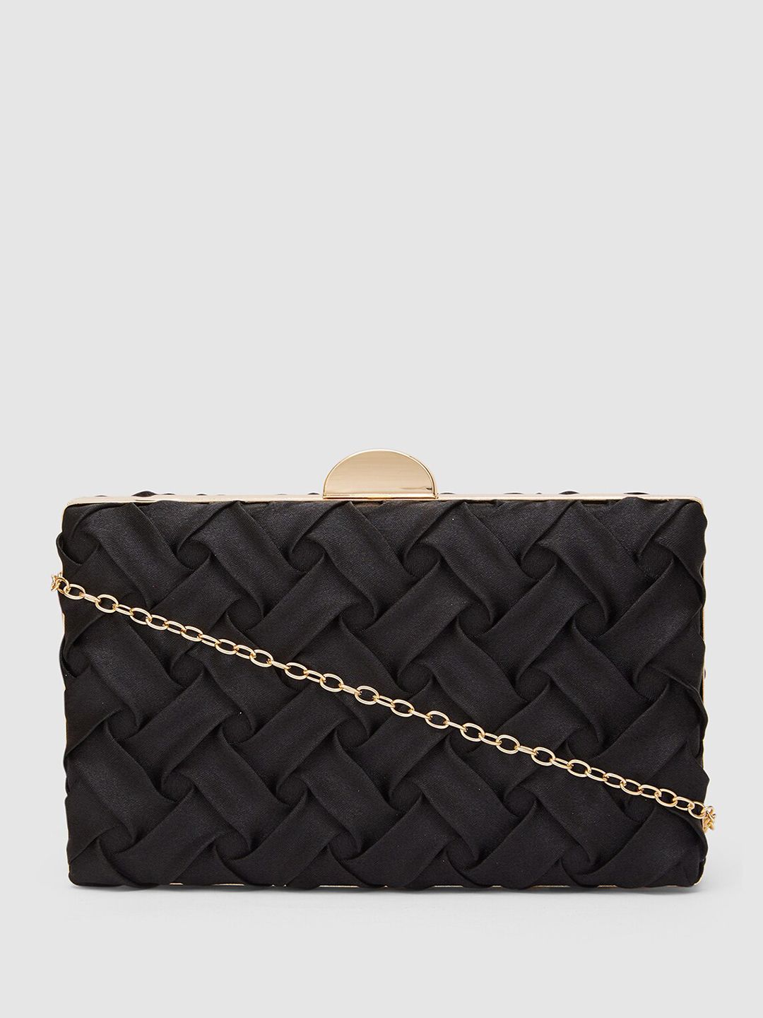 Globus Women Black Textured Party Box Clutch-picture-18