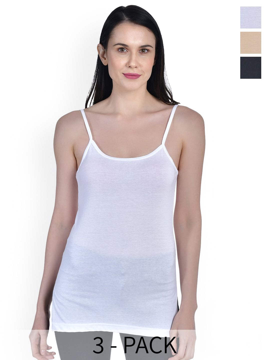 Aimly Pack Of 3 Non Padded Cotton Camisoles-picture-45