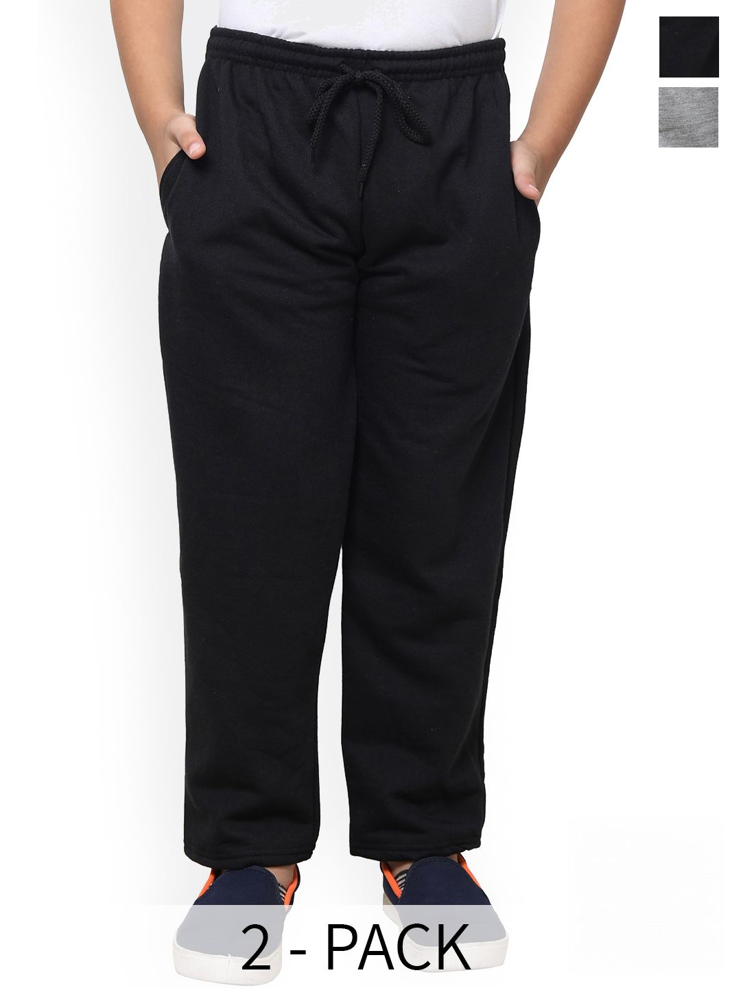 IndiWeaves Boys Pack Of 2 Side Pockets Fleece Track Pants-picture-43