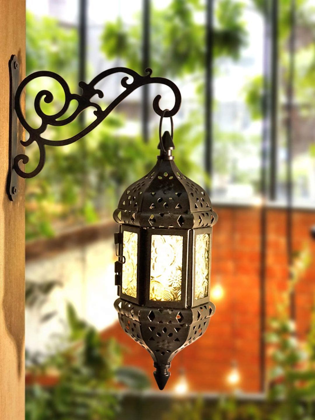 ecofynd Pack of 4 Black Metal Wall Hook Hanging Plant Bracket