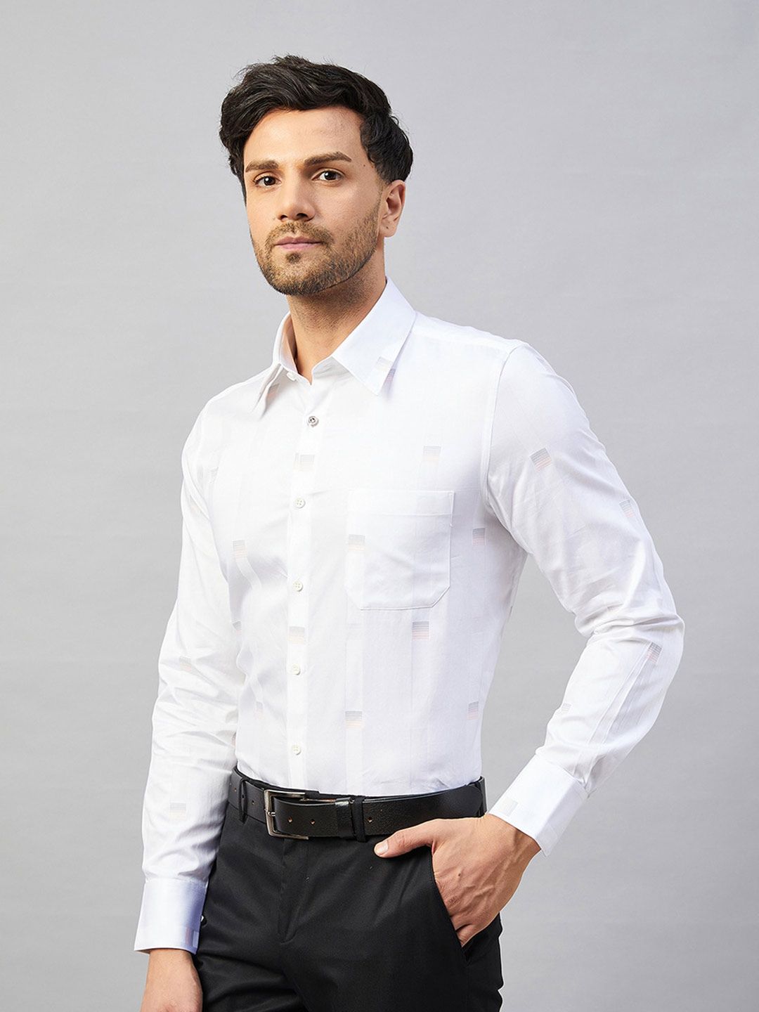 LOUIS STITCH Comfort Spread Collar Cotton Formal Shirt-picture-40