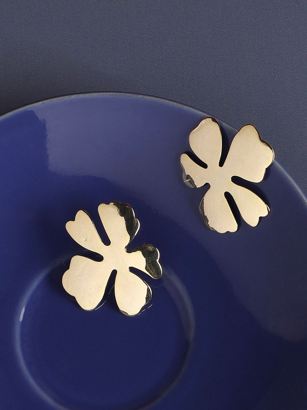 SOHI Gold-Plated Contemporary Studs Earrings-image-41