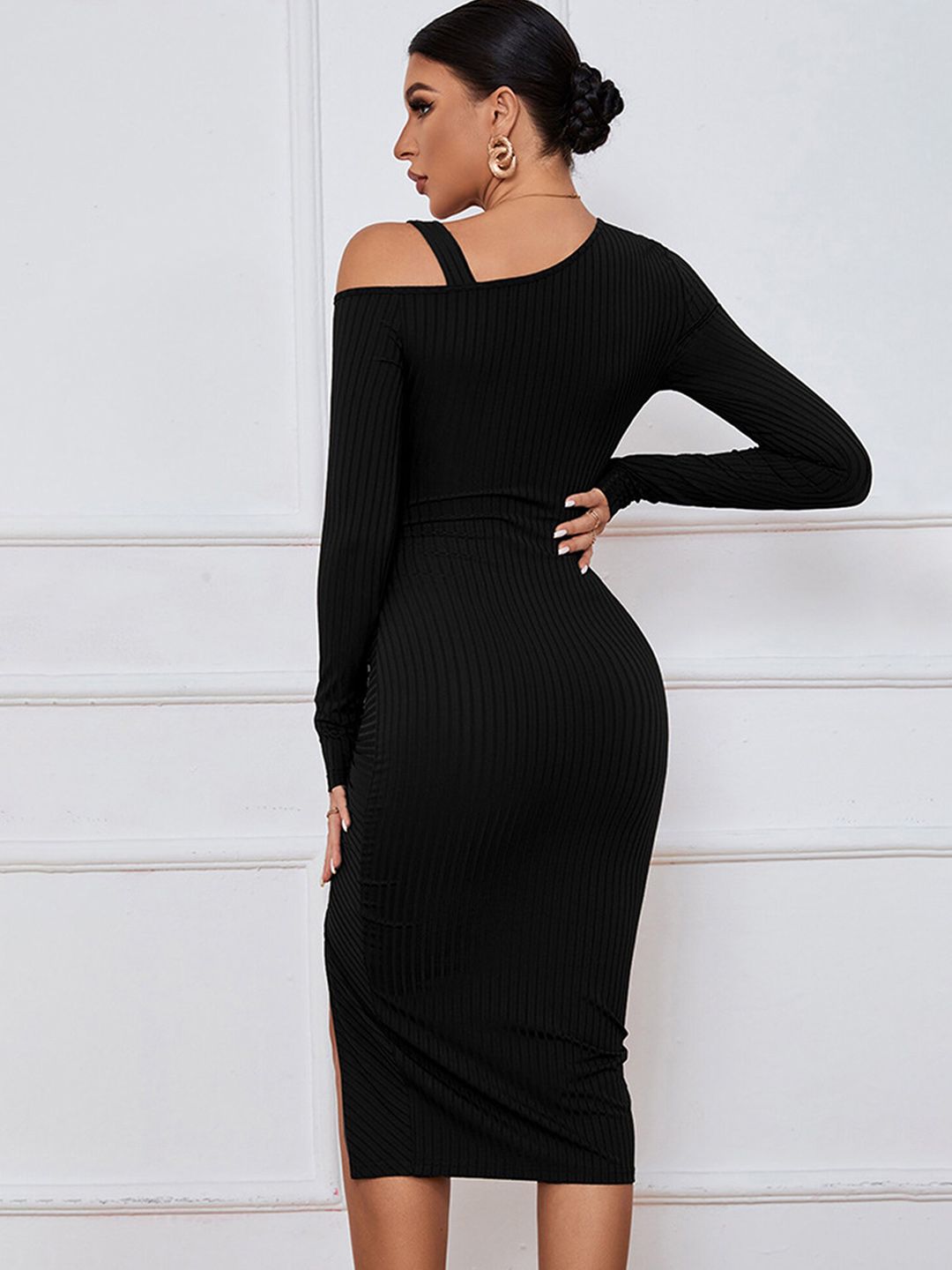 Buy StyleCast StyleCast Black One Shoulder Puff Sleeves A-Line Mini Dress  at Redfynd
