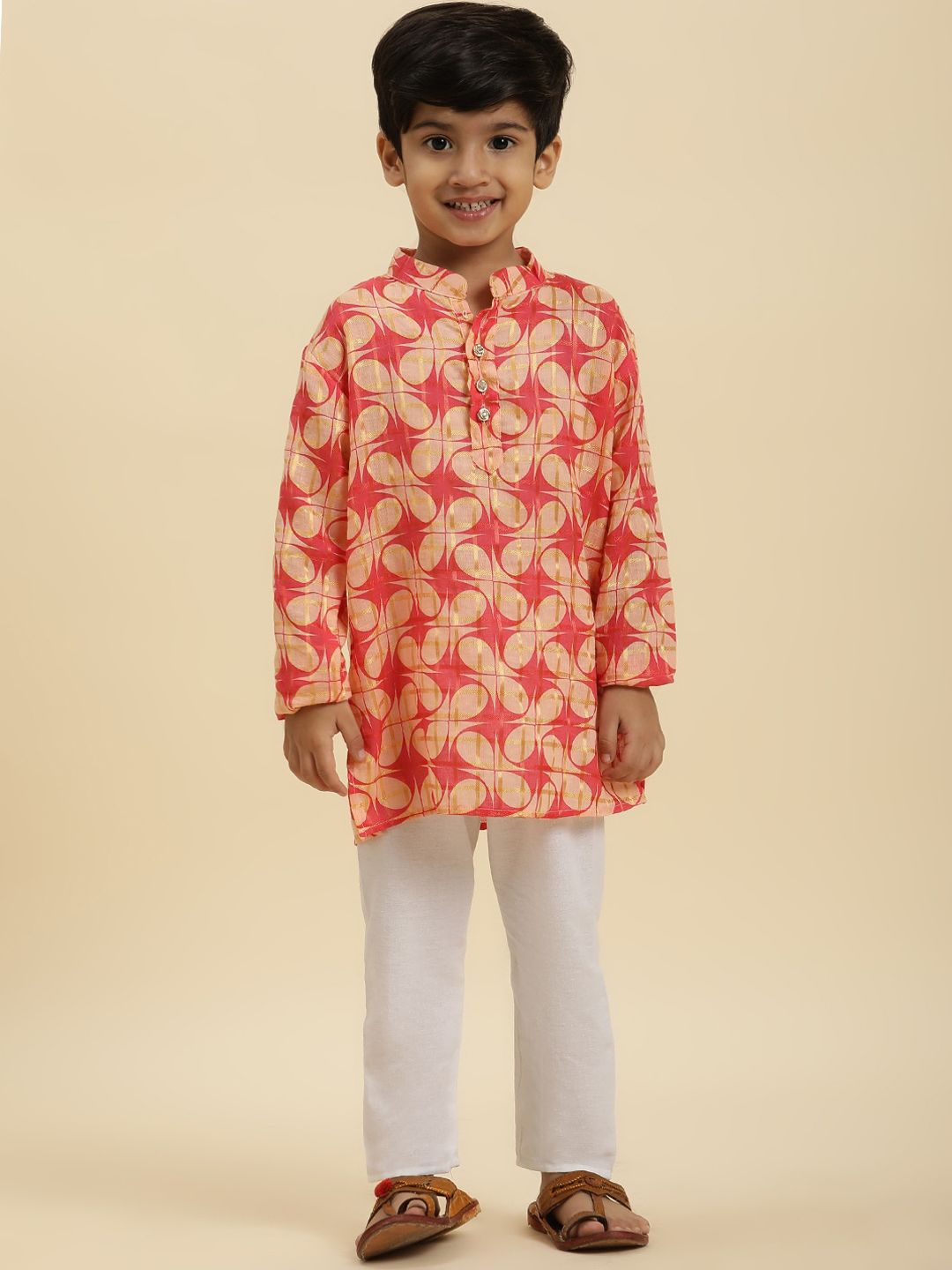 Stuffie Land Boys Printed Regular Pure Cotton Kurta with Pyjamas-picture-10