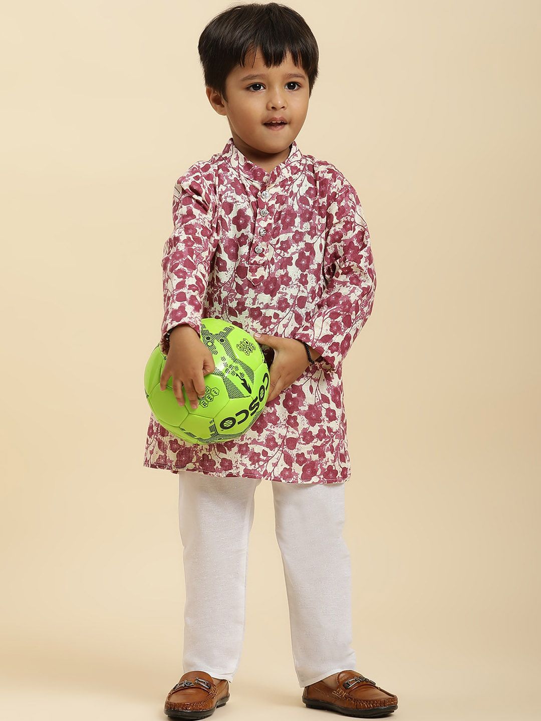 Stuffie Land Boys Floral Printed Pure Cotton Kurta with Pyjamas-picture-10