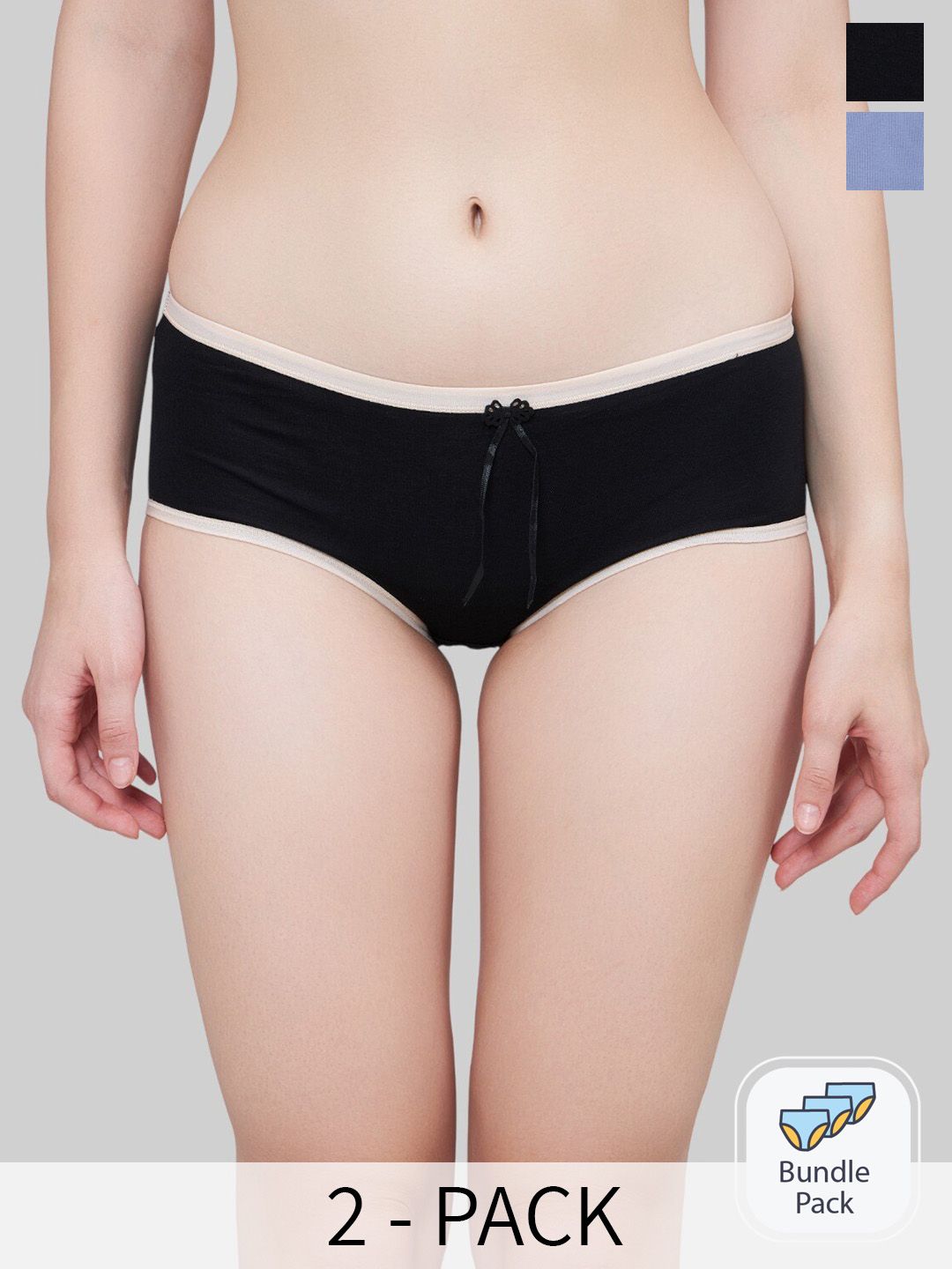 PLUMBURY Pack Of 2 Full Coverage Anti Bacterial Mid Rise Hipster Briefs-picture-26