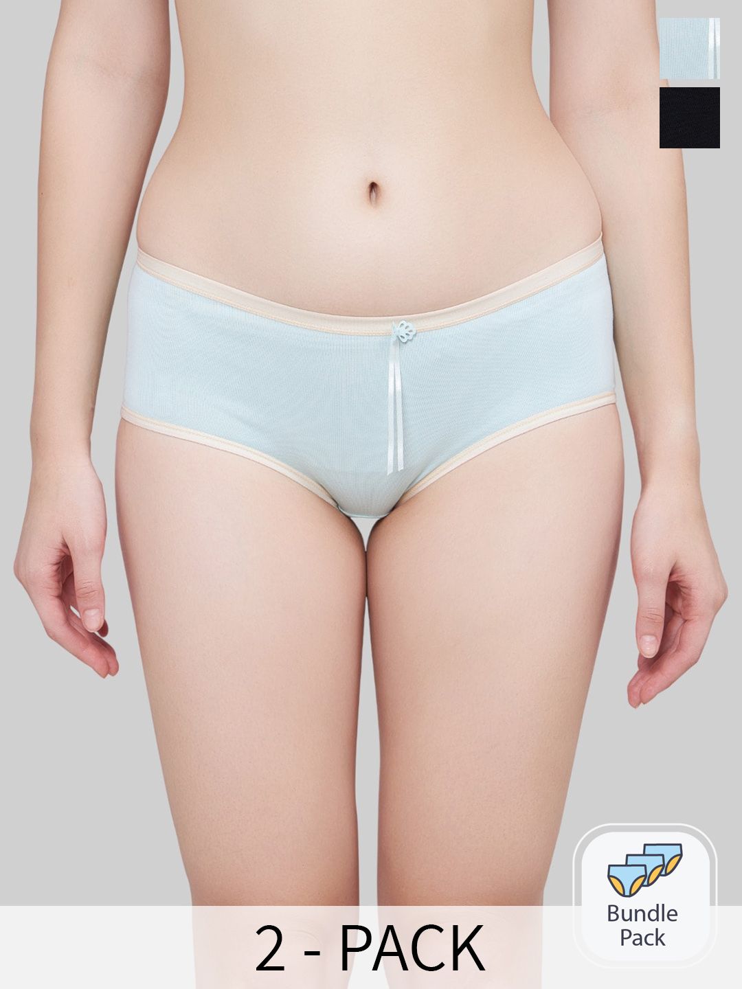 plumbury PLUMBURYPack of 2 Mid-Rise Cotton Hipster Briefs-picture-11