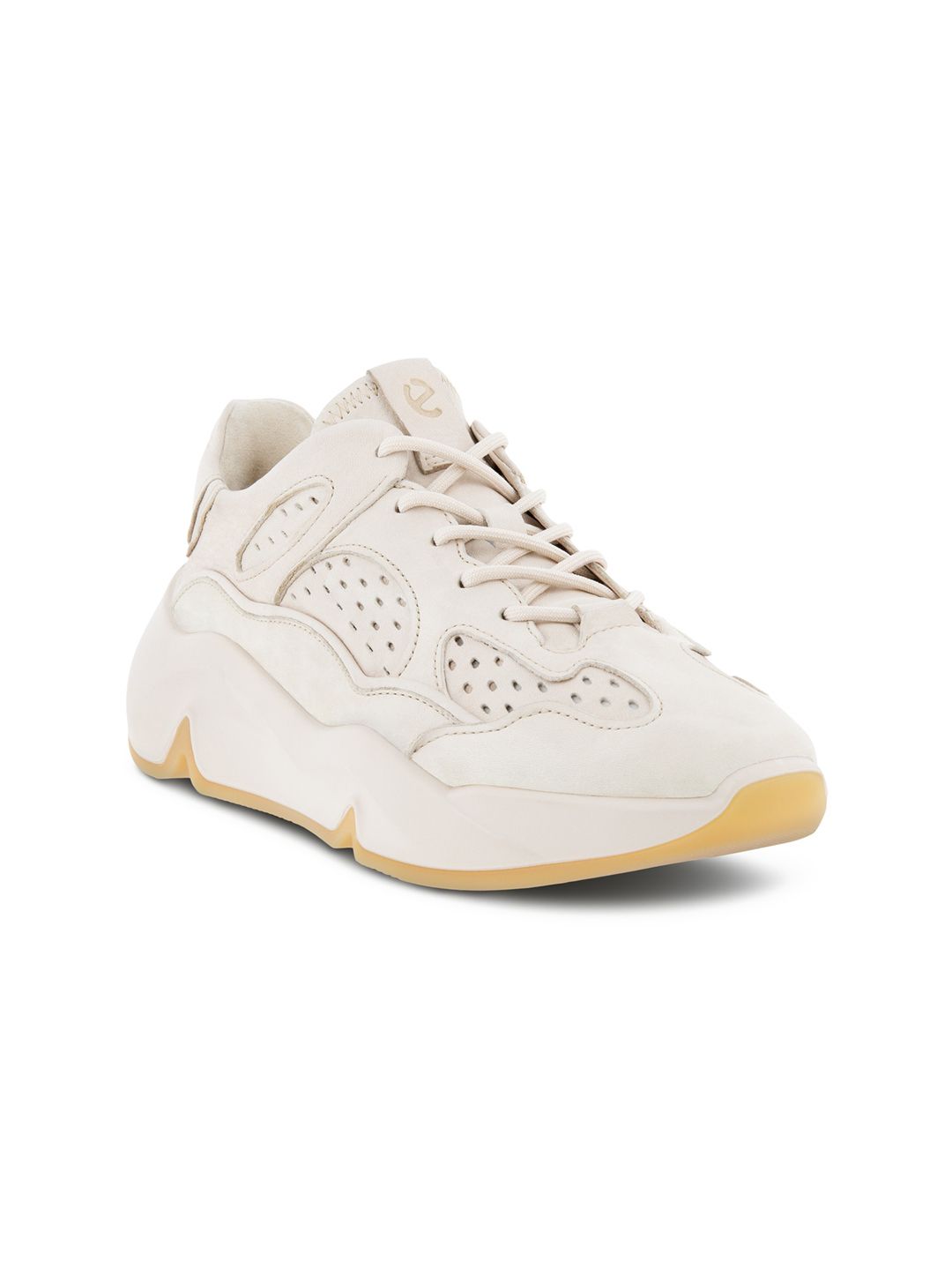ECCO Women Upgrades Limestone Perforations Leather Comfort Insole Basics Sneakers-image-22