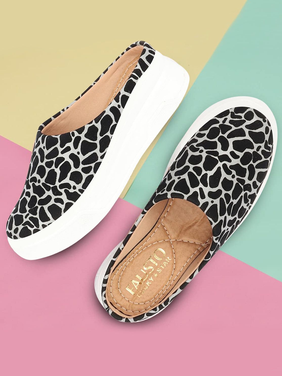 FAUSTO Women Printed Velvet Lightweight Clogs-picture-22