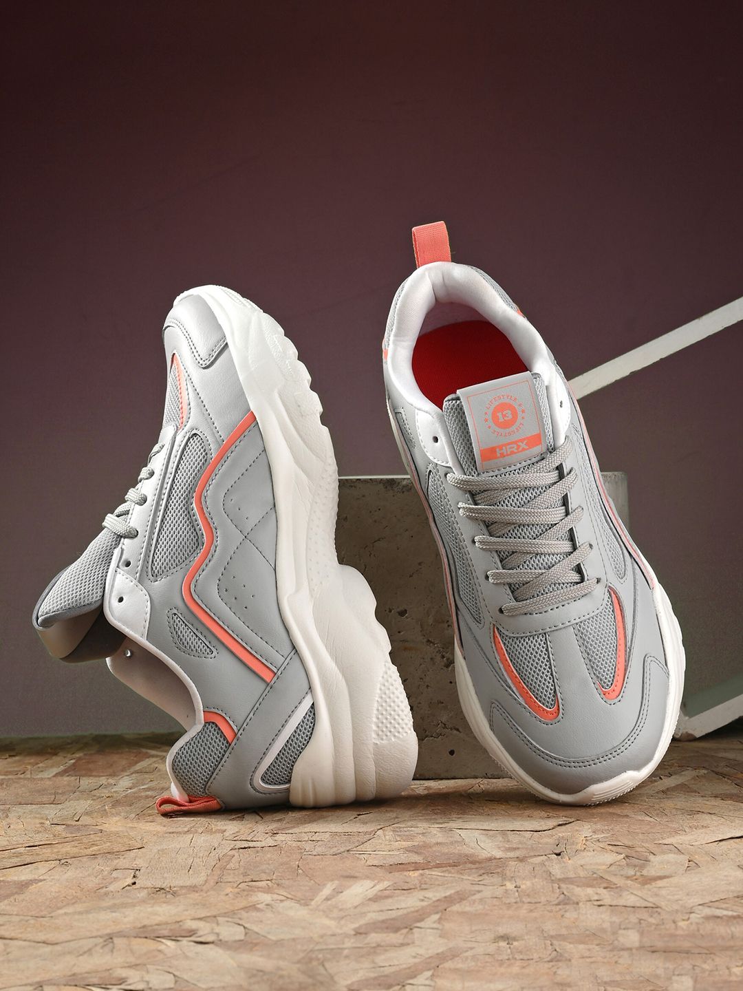 HRX by Hrithik Roshan Women Textured Lightweight Chunky Sneakers-picture-40