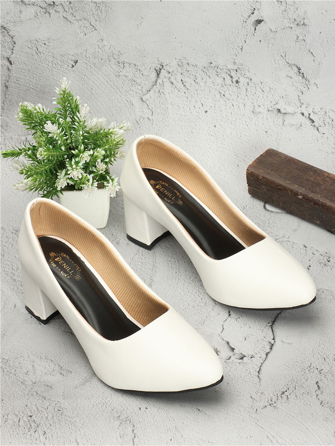 Denill Pointed Toe Block Heel Pumps-picture-40