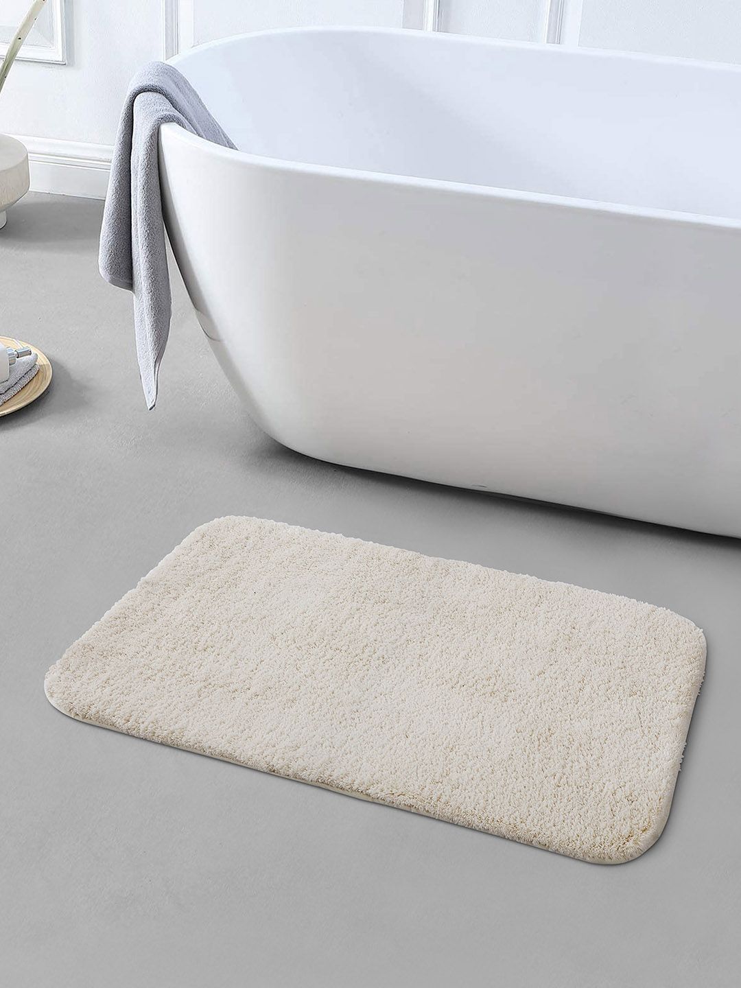OBSESSIONS Cream-Coloured 2300 GSM Anti-Skid Bath Rug-picture-27