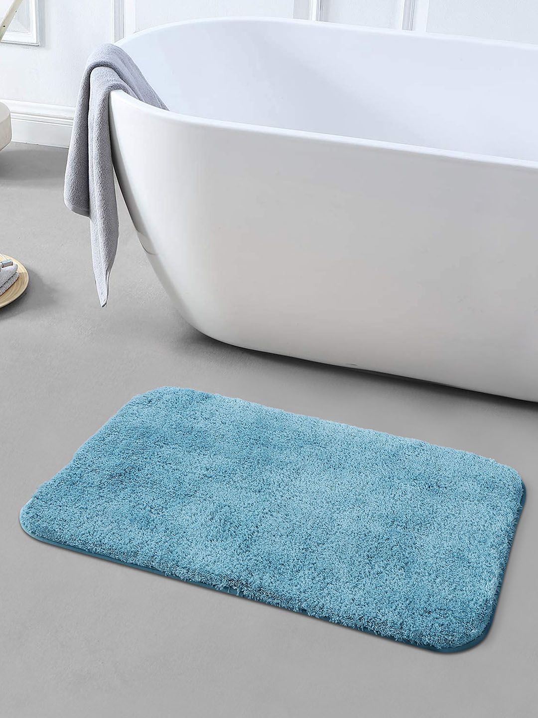 OBSESSIONS Blue 2300 GSM Anti-Skid Bath Rug-image-25