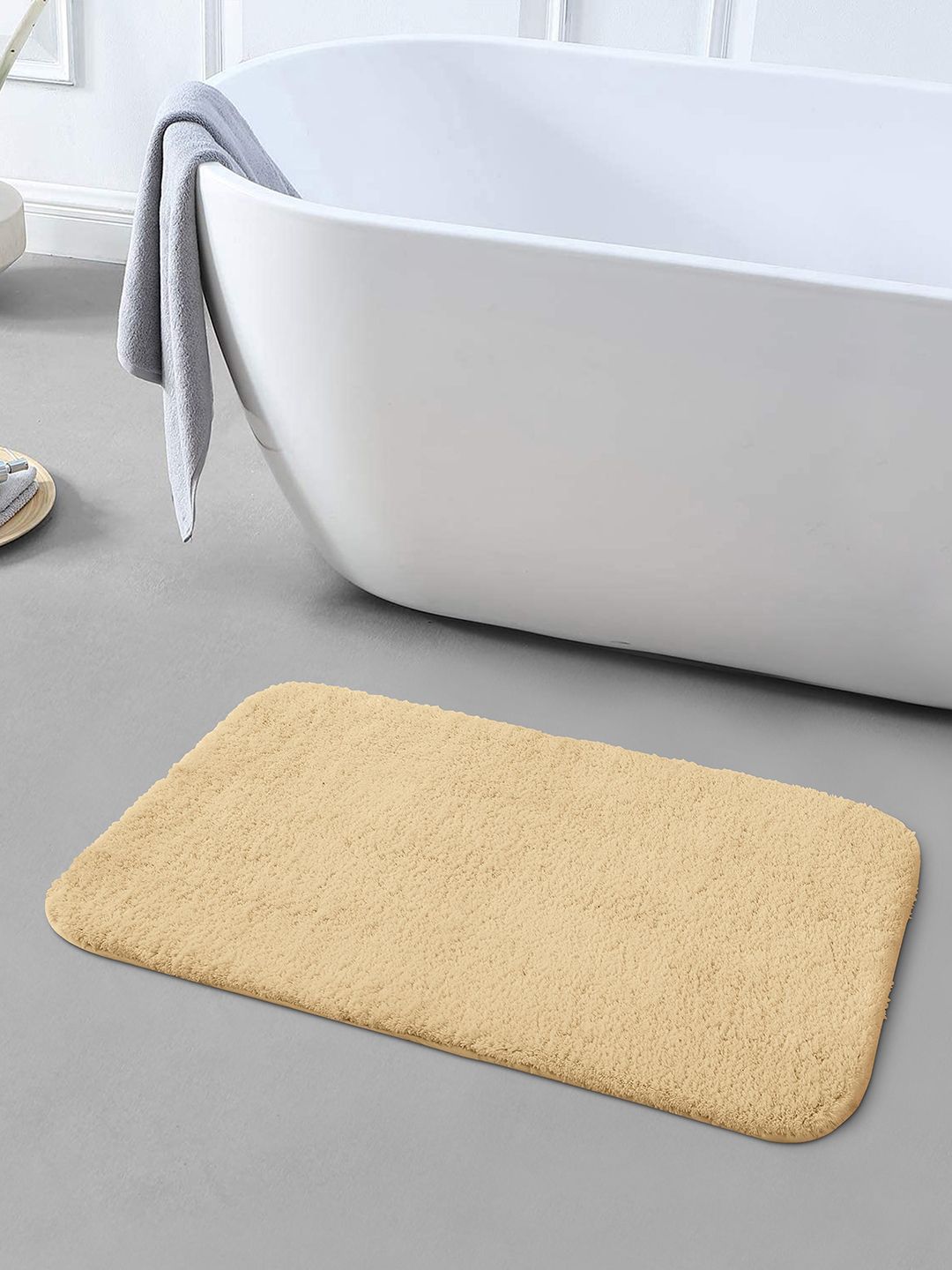 OBSESSIONS Mustard Yellow 2300 GSM Anti-Skid Bath Rug-image-40