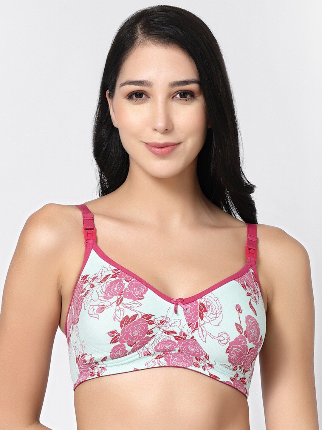 Inner Sense Floral Printed Anti Odour Full Coverage Maternity Bra With Anti Microbial