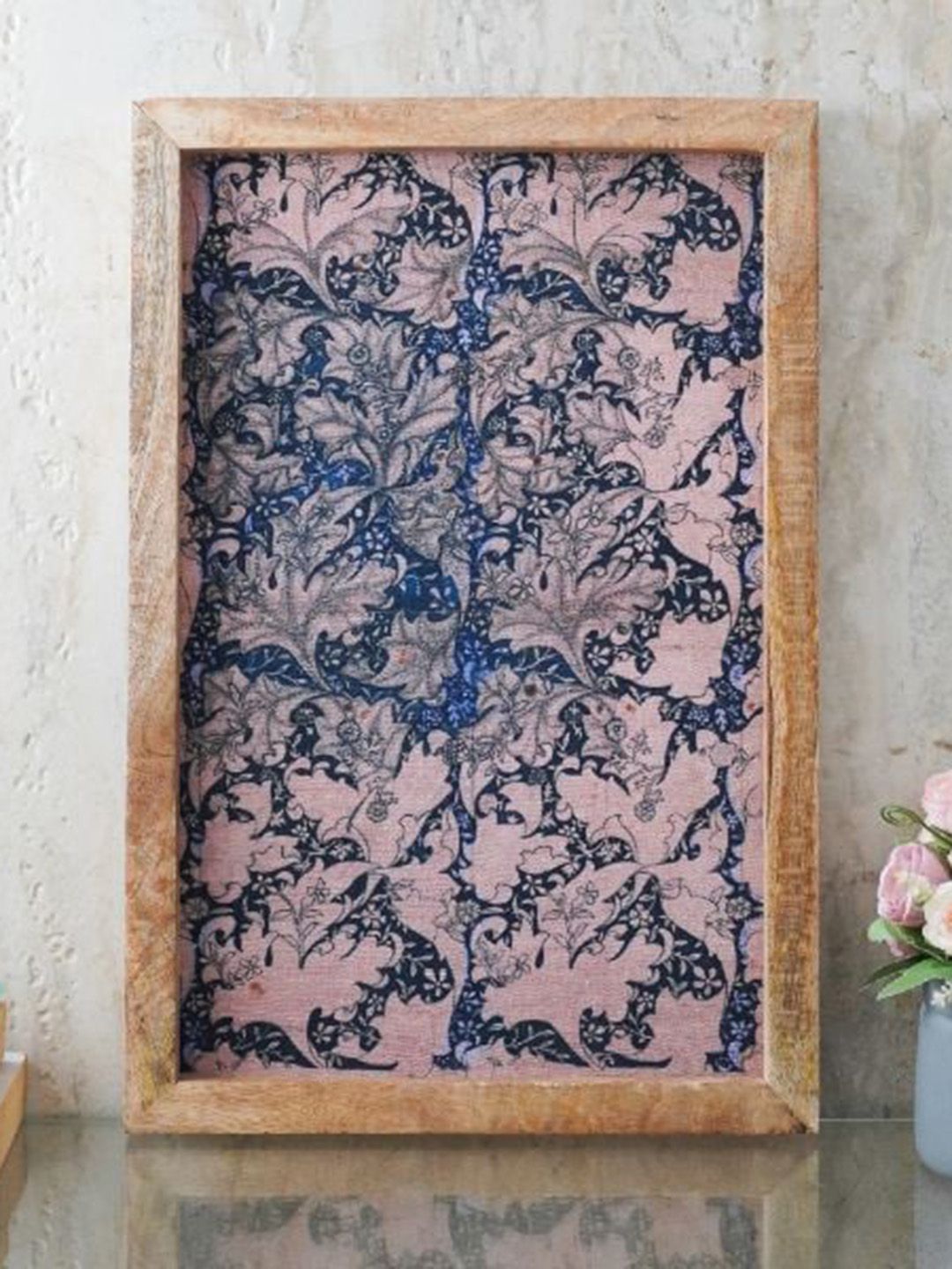 The Decor Mart Blue & Pink Vintage Rug Canvas Painting Framed Wall Art-picture-12