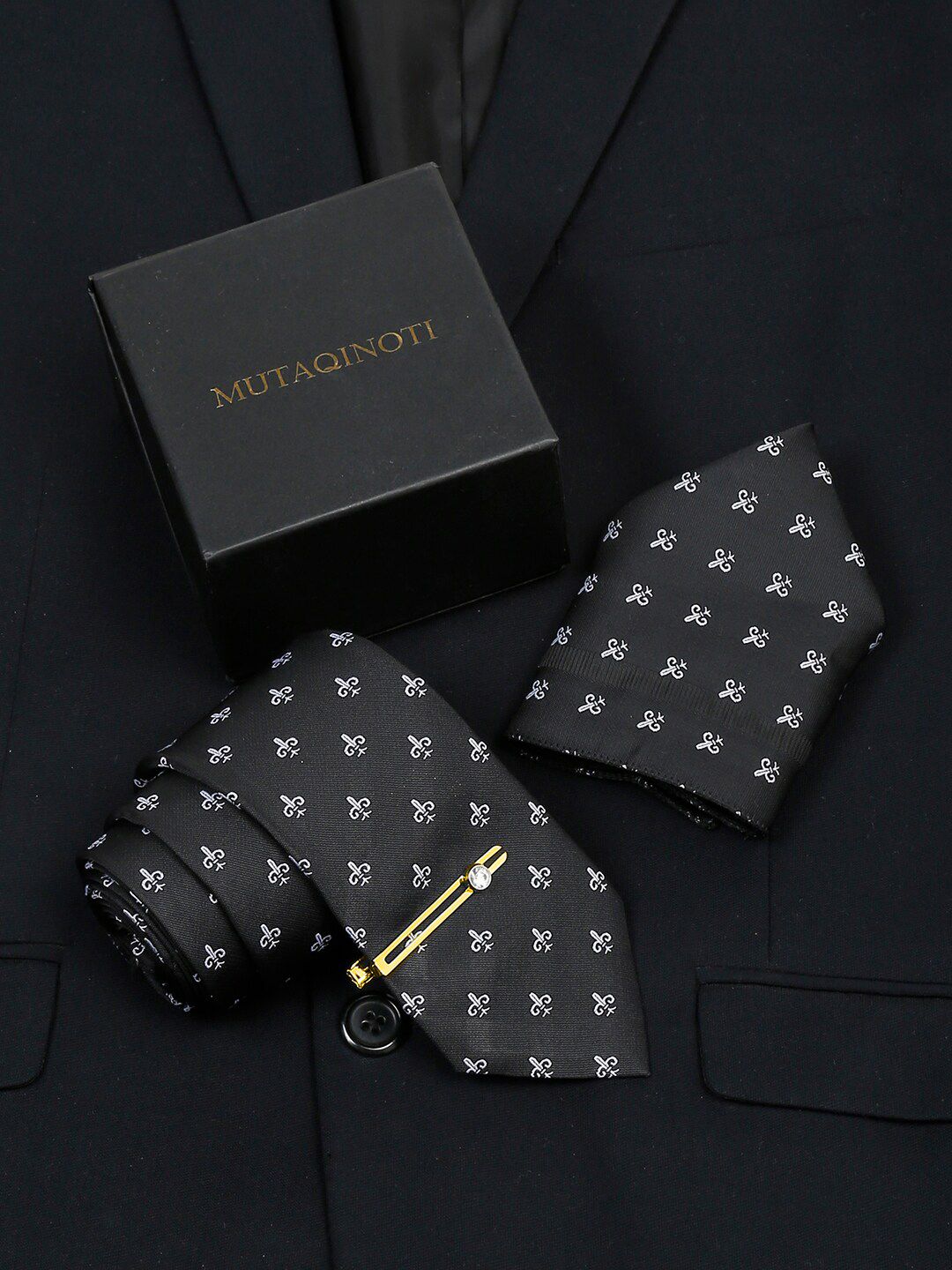 MUTAQINOTI Silk Necktie Accessory Gift Set-image-17