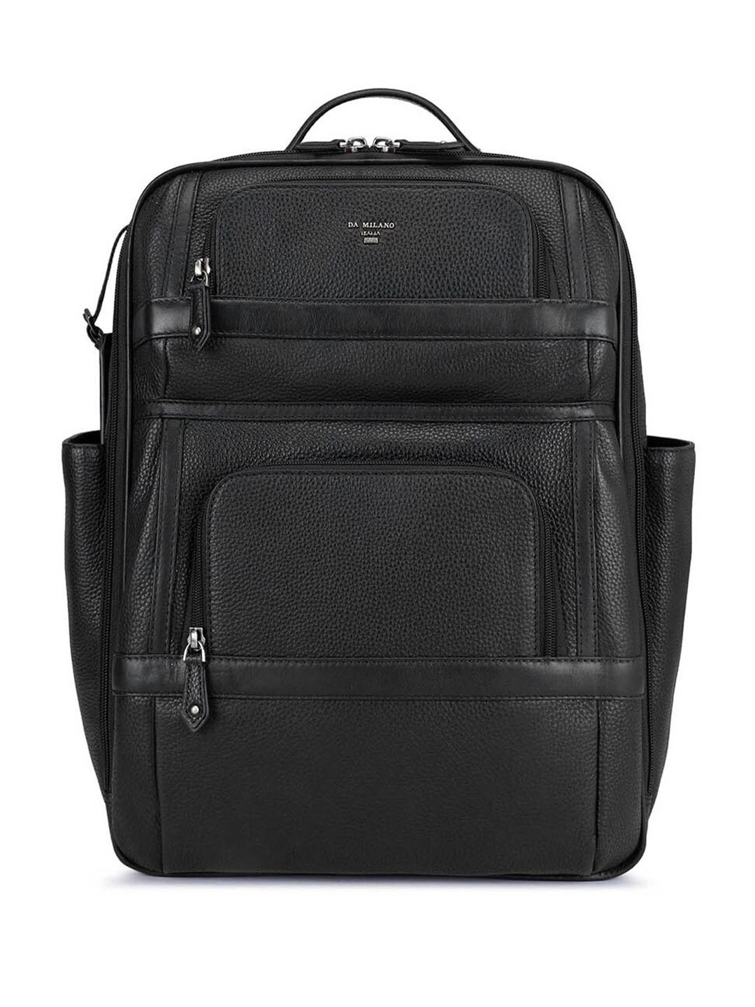 Da Milano Men Textured Leather Backpack-image-4