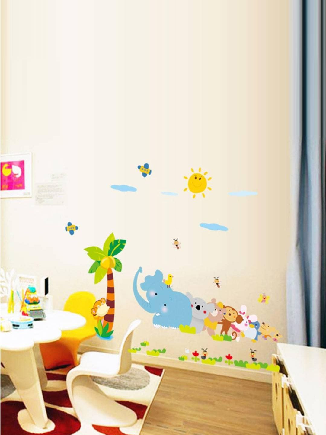 Jaamso Royals Blue & Green Cartoon Printed Self-Adhesive Wall Sticker-picture-10