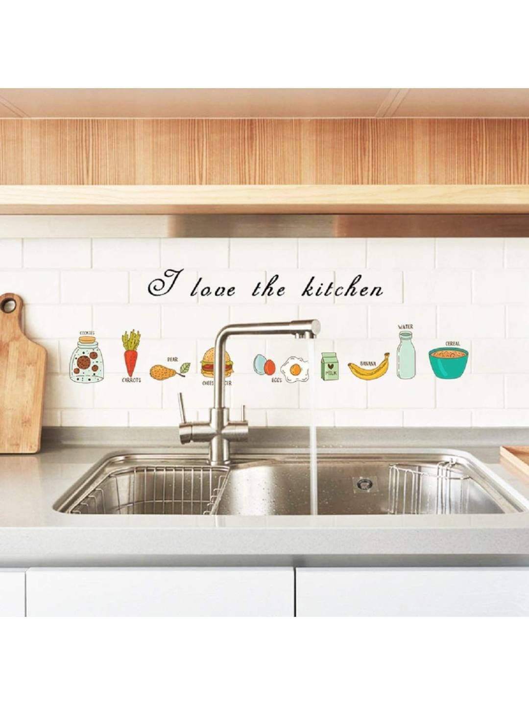 Jaamso Royals Blue & Green Ice Cream Fruits Printed Self-Adhesive Wall Sticker-picture-24