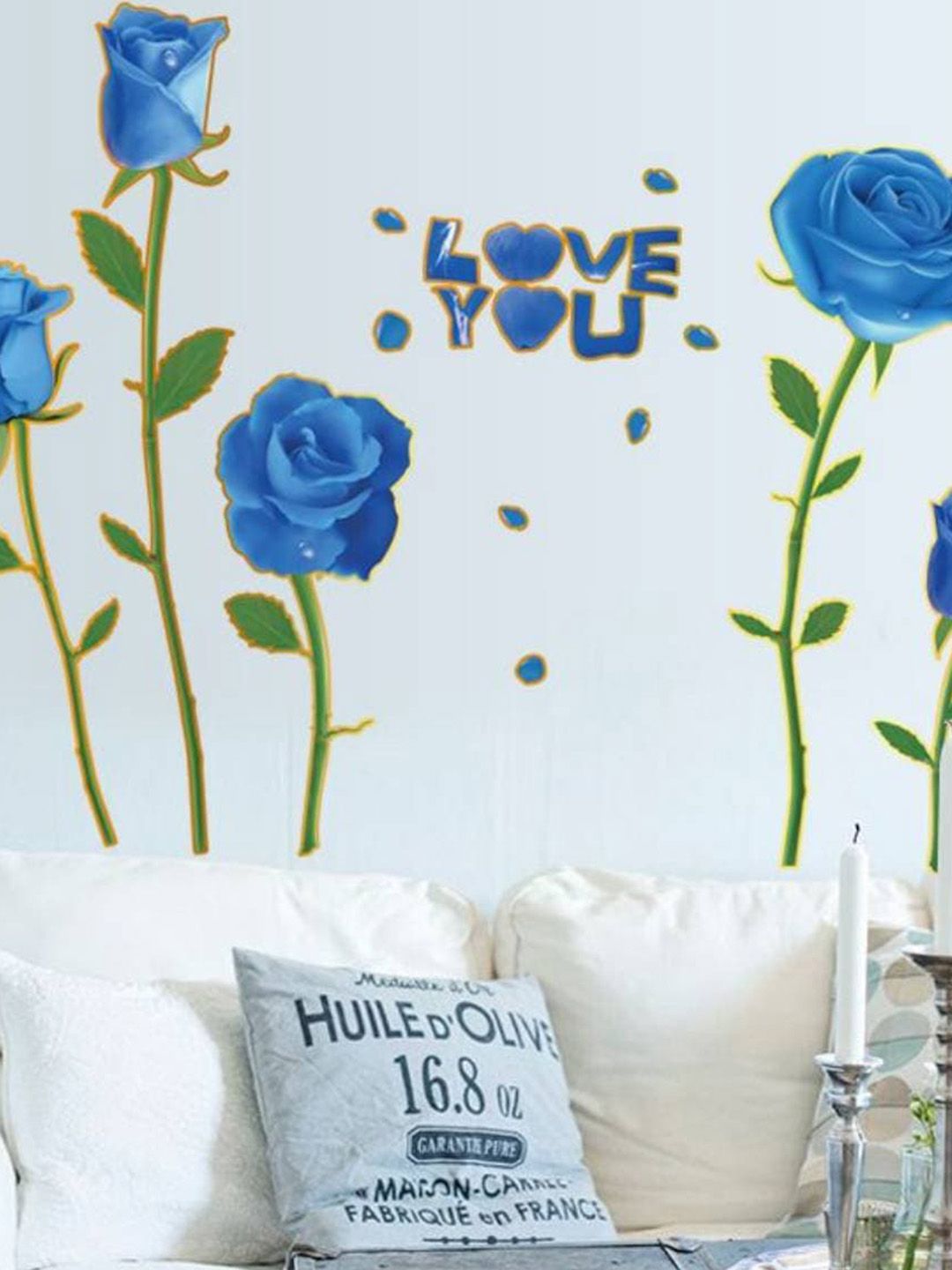 Jaamso Royals Blue & Green Floral Printed Self-Adhesive Wall Sticker-picture-22