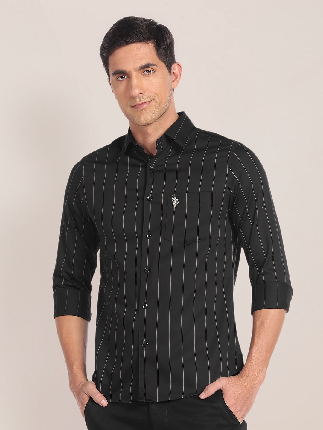U.S. Polo Assn. Vertical Striped Twill Weave Casual Shirt