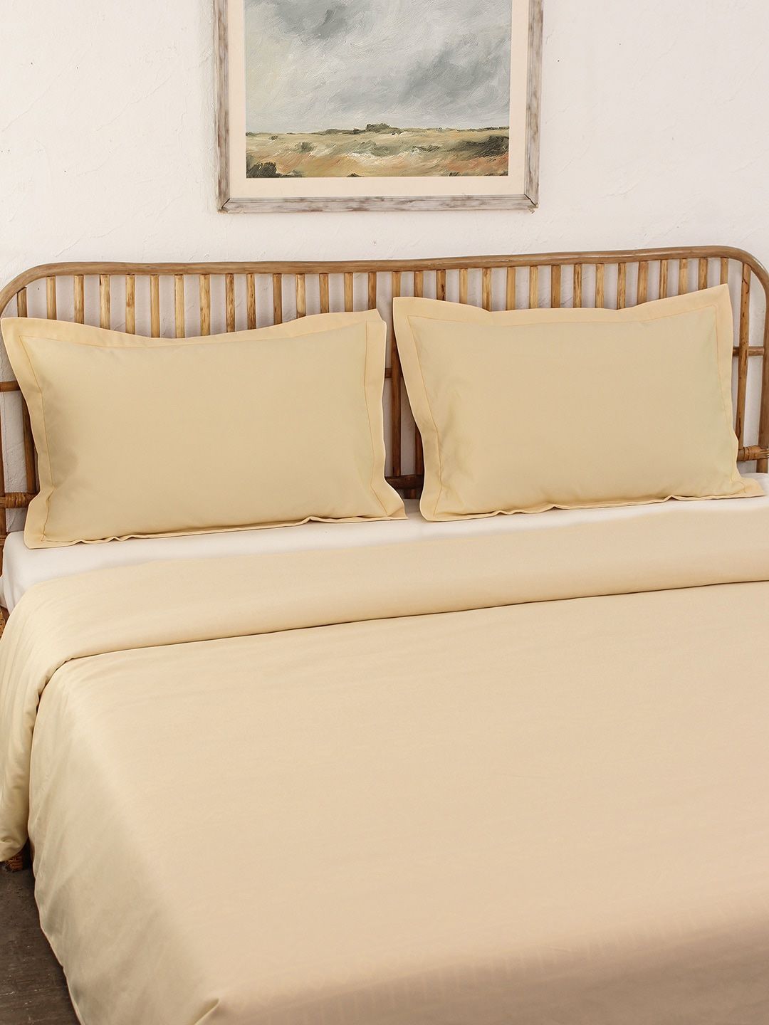 House This Beige 600 TC Pure Cotton Double Duvet Cover-picture-12