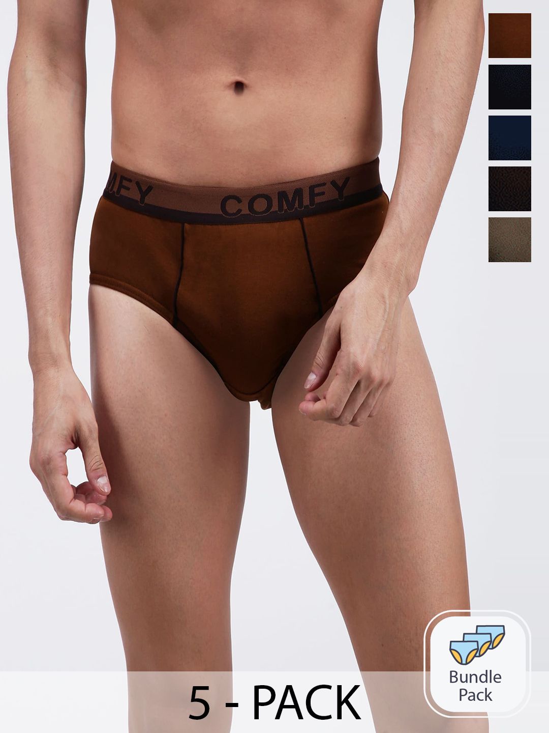 AMUL COMFY Men Pack Of 5 Cotton Basic Briefs AC-CBRIOE-AF-CB-NVY-LTBR-SGRY-3XL-5PC-picture-38