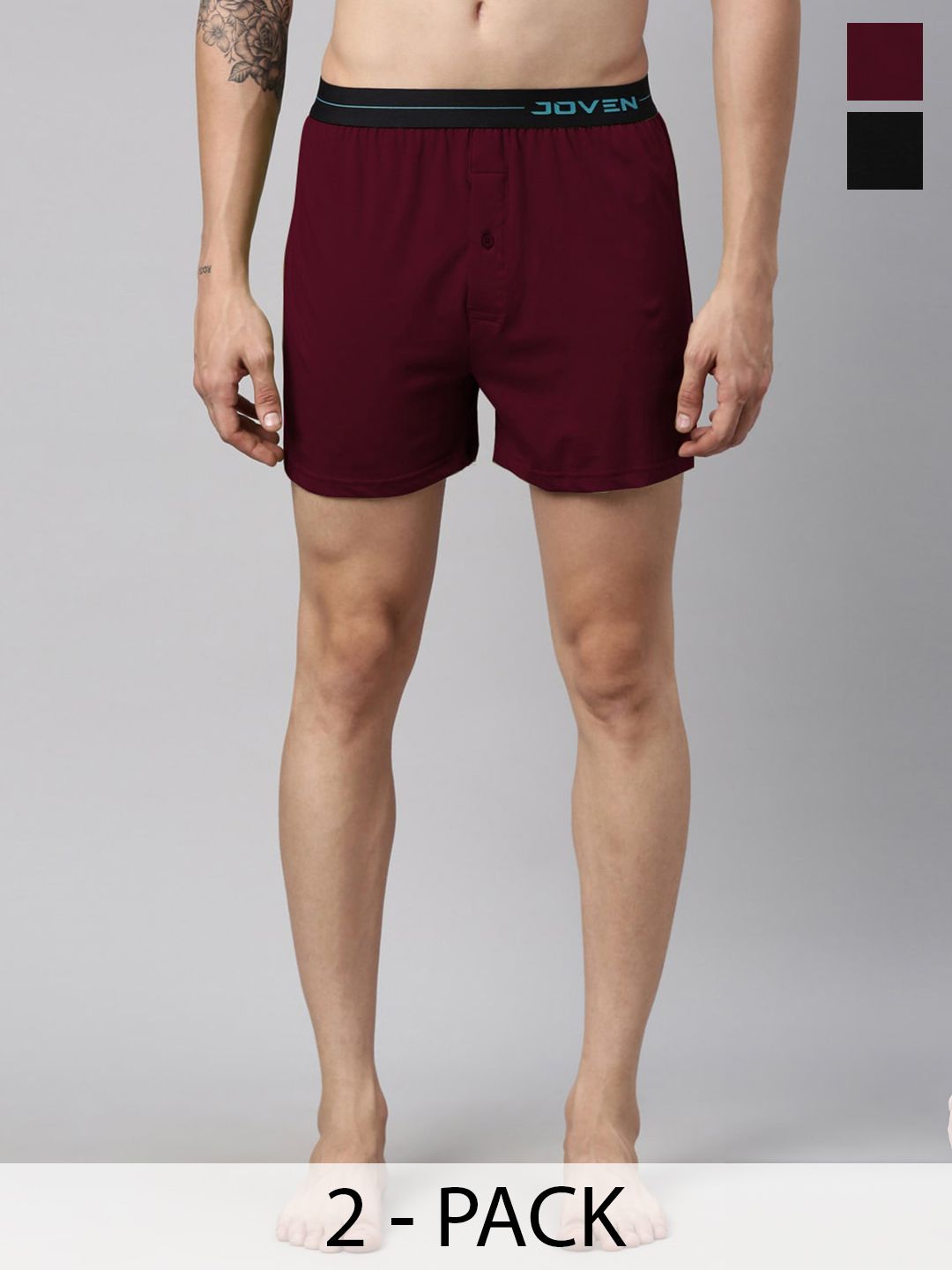 Joven Pack Of 2 Pure Cotton Boxers JB2KS-BLBR-picture-34