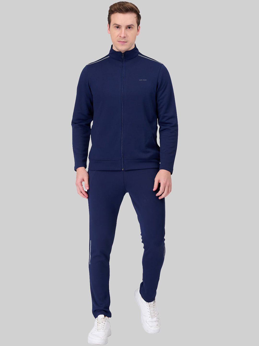 Pepe Jeans Brand Logo Printed Mock Collar Tracksuit-image-13