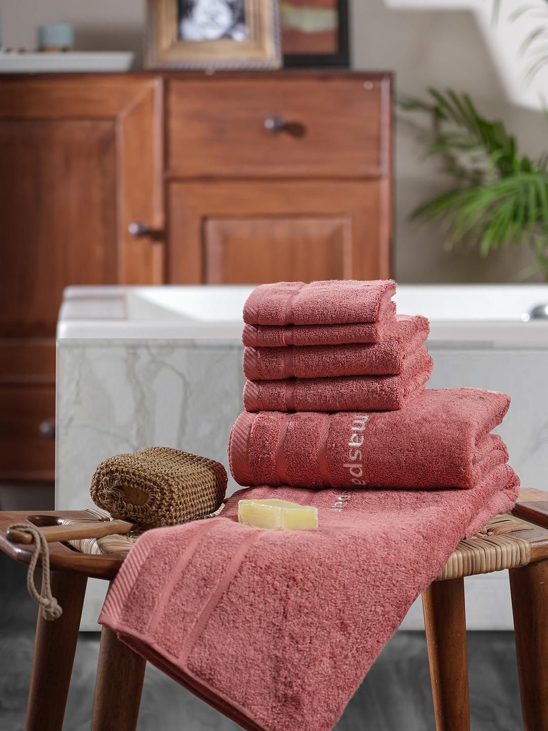 MASPAR Amor Red 6 Pieces Ultra-Soft 600 GSM Towel Set-picture-47