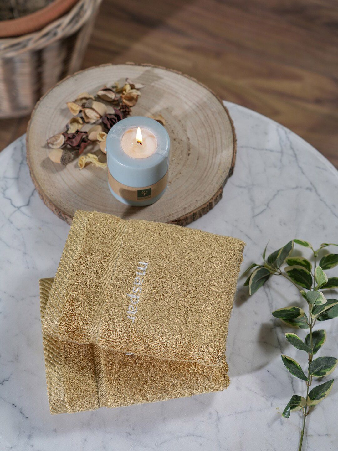 MASPAR Amor Yellow 2 Pcs Ultra-Soft 600 GSM Hand Towel Set-image-45